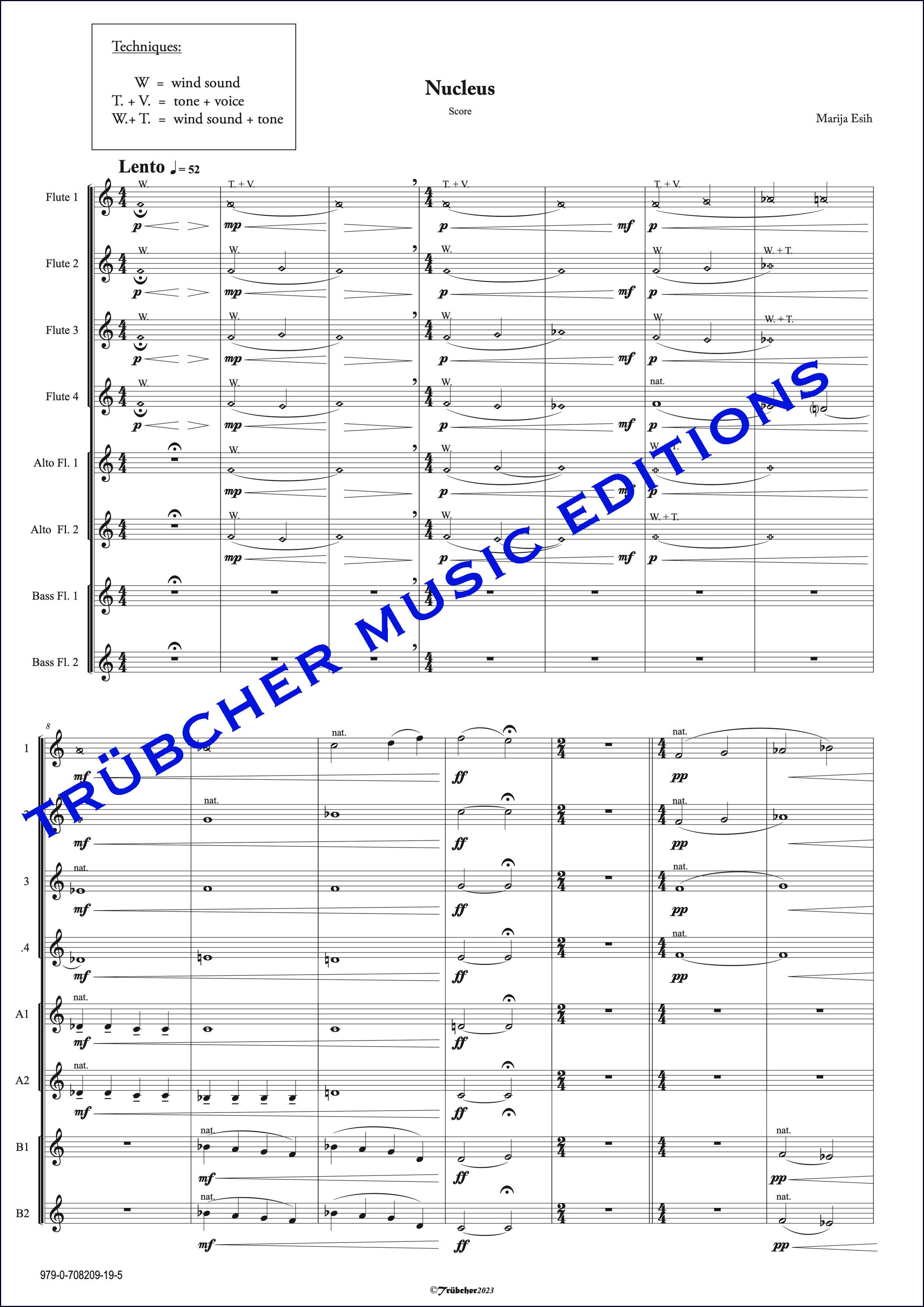 8 flute players sheet music