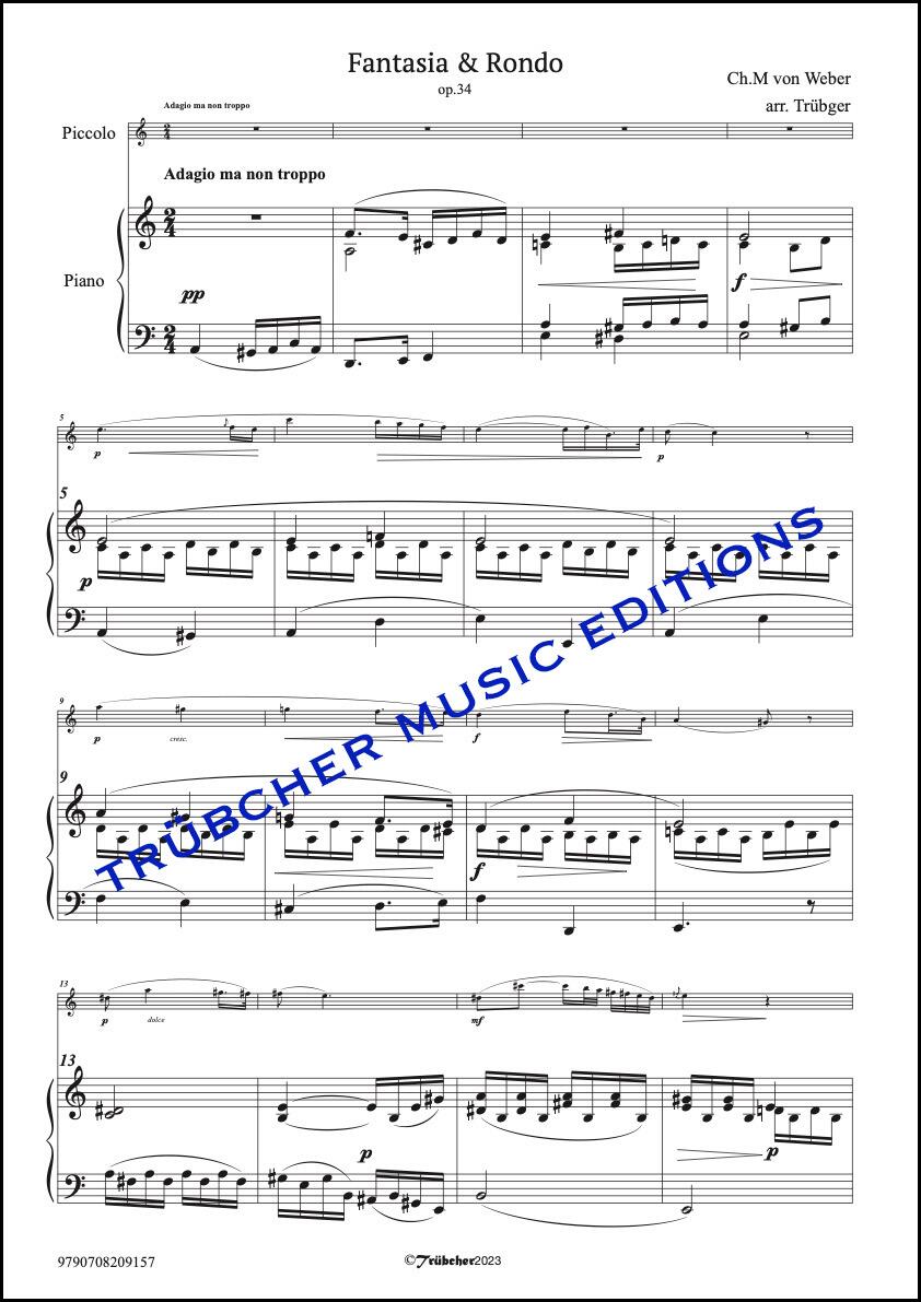 weber piano reduction piccolo & piano