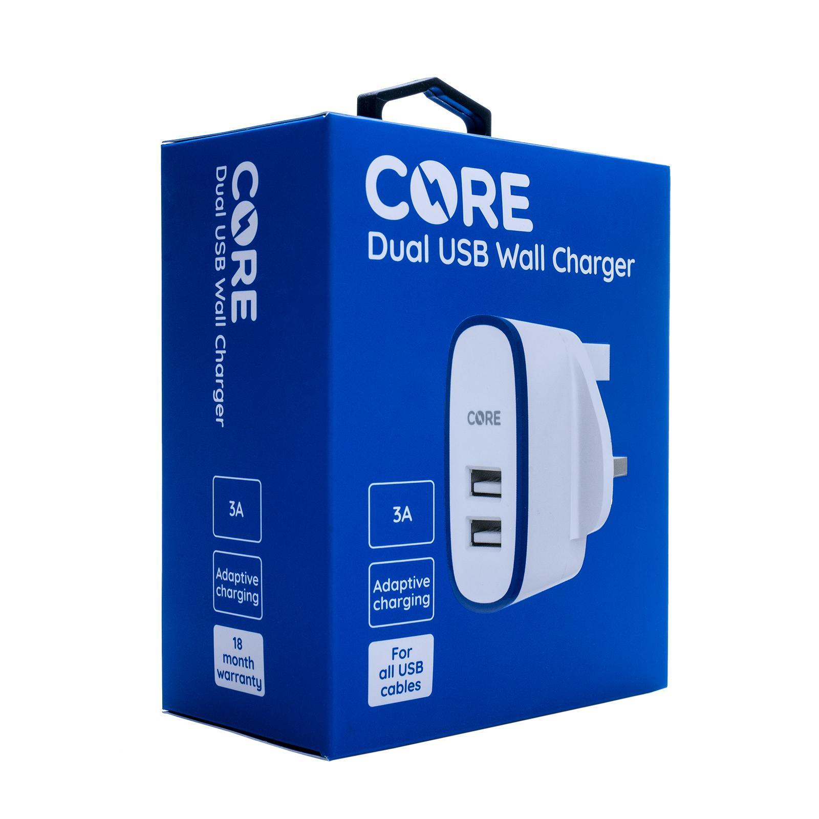 CORE Dual USB Wall Charger 3A