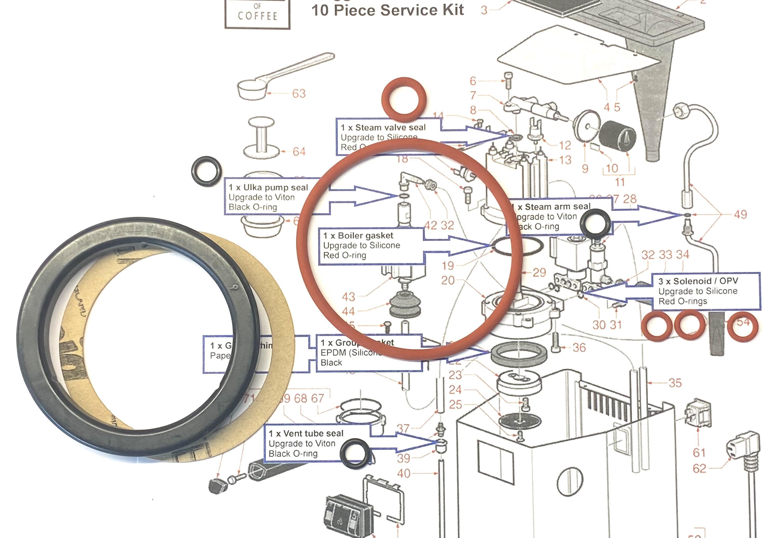 2x Gaggia Classic Baby Evo 7x O Ring Service Repair kits EPDM Boiler,1st P&P 