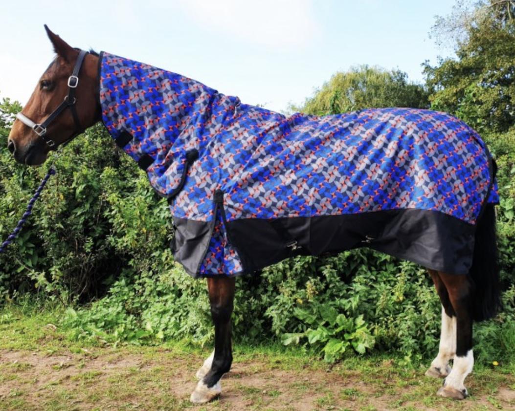 Navy 46 Barnsby Equestrian Horse Turnout Rug-1200D Oxford 300g Filling with Neck Combo