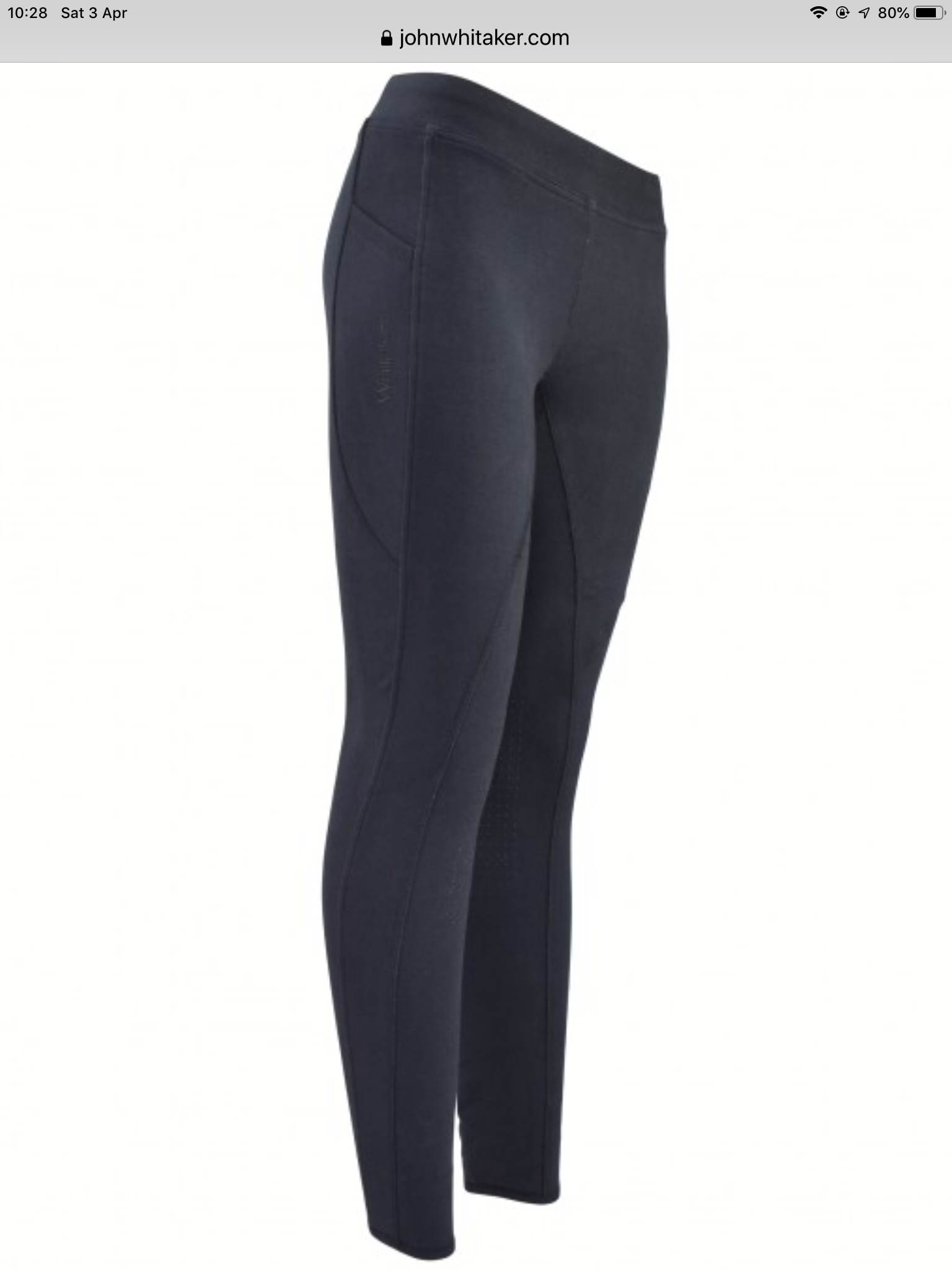 WHITAKER RIDING TIGHTS NAVY SILICONE KNEE & PHONE POCKET
