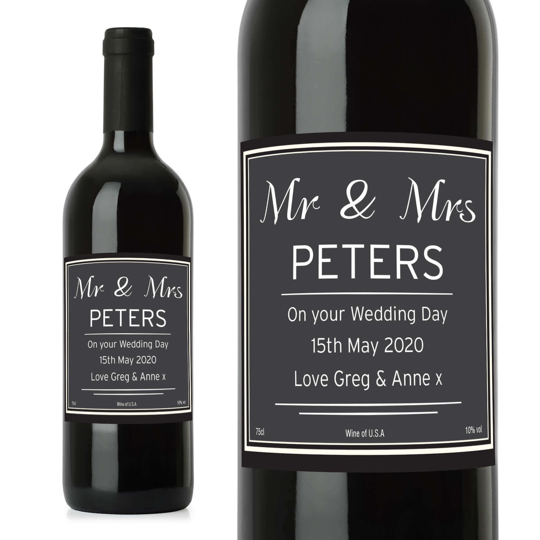 Couples Personalised Classic Red Wine - GiftsMart.co.uk - Personalised Wine