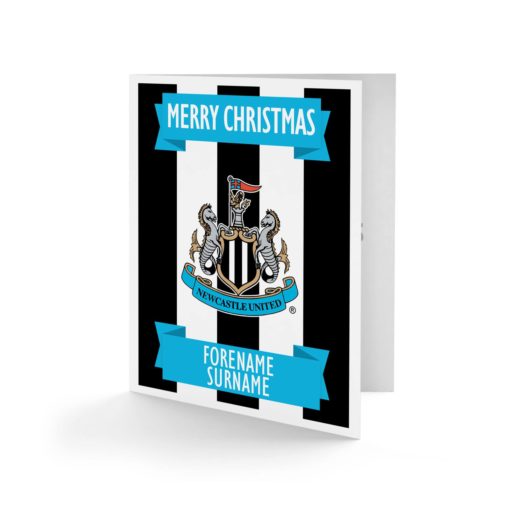 Personalised Newcastle United FC Crest Christmas Card GiftsMart