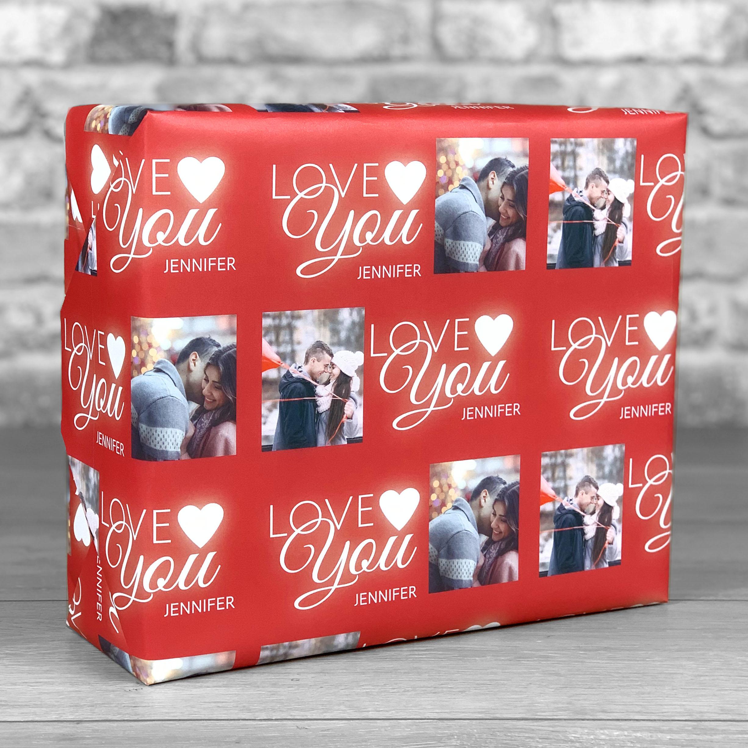 Personalised Love You Gift Wrap GiftsMart Personalised Gift Wrapt