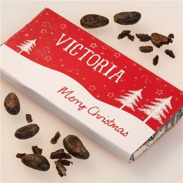 Personalised Christmas Snowy Trees Chocolate Bar GiftsMart.co.uk