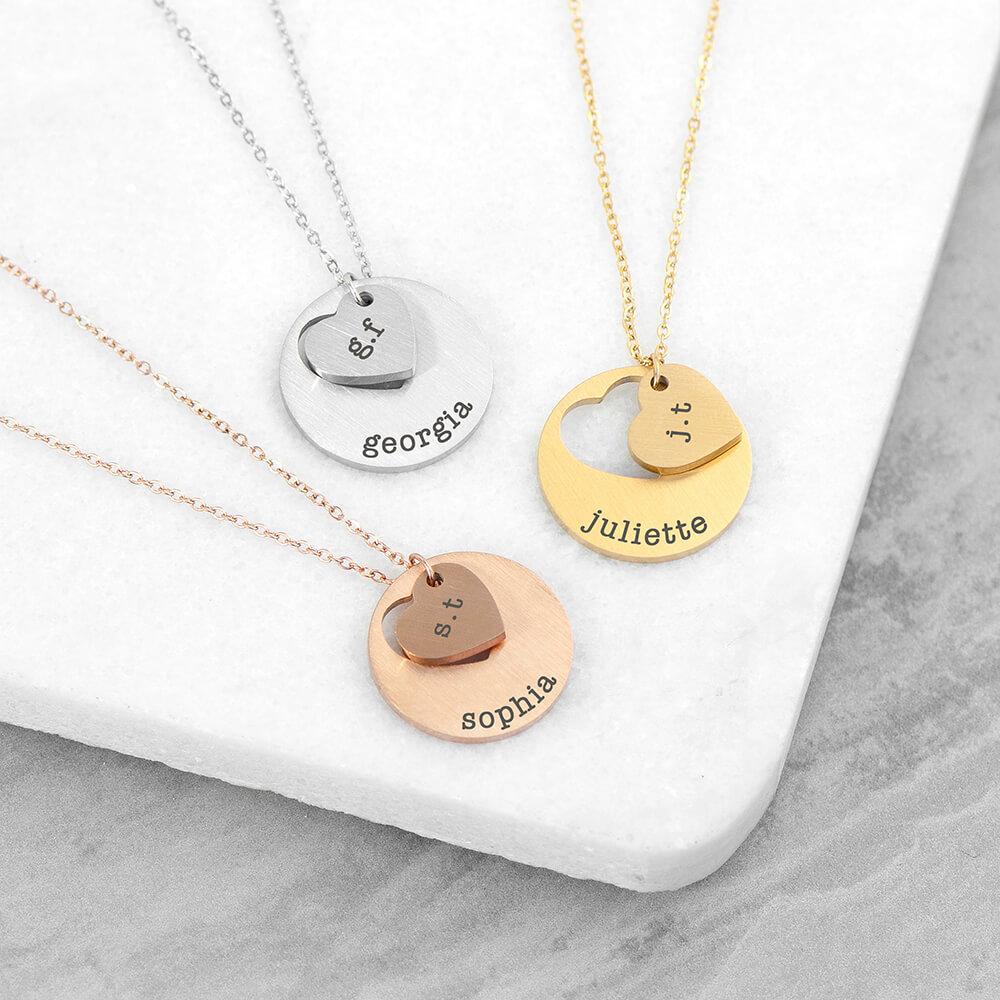 Personalised Cutout Heart Shape Necklace - GiftsMart