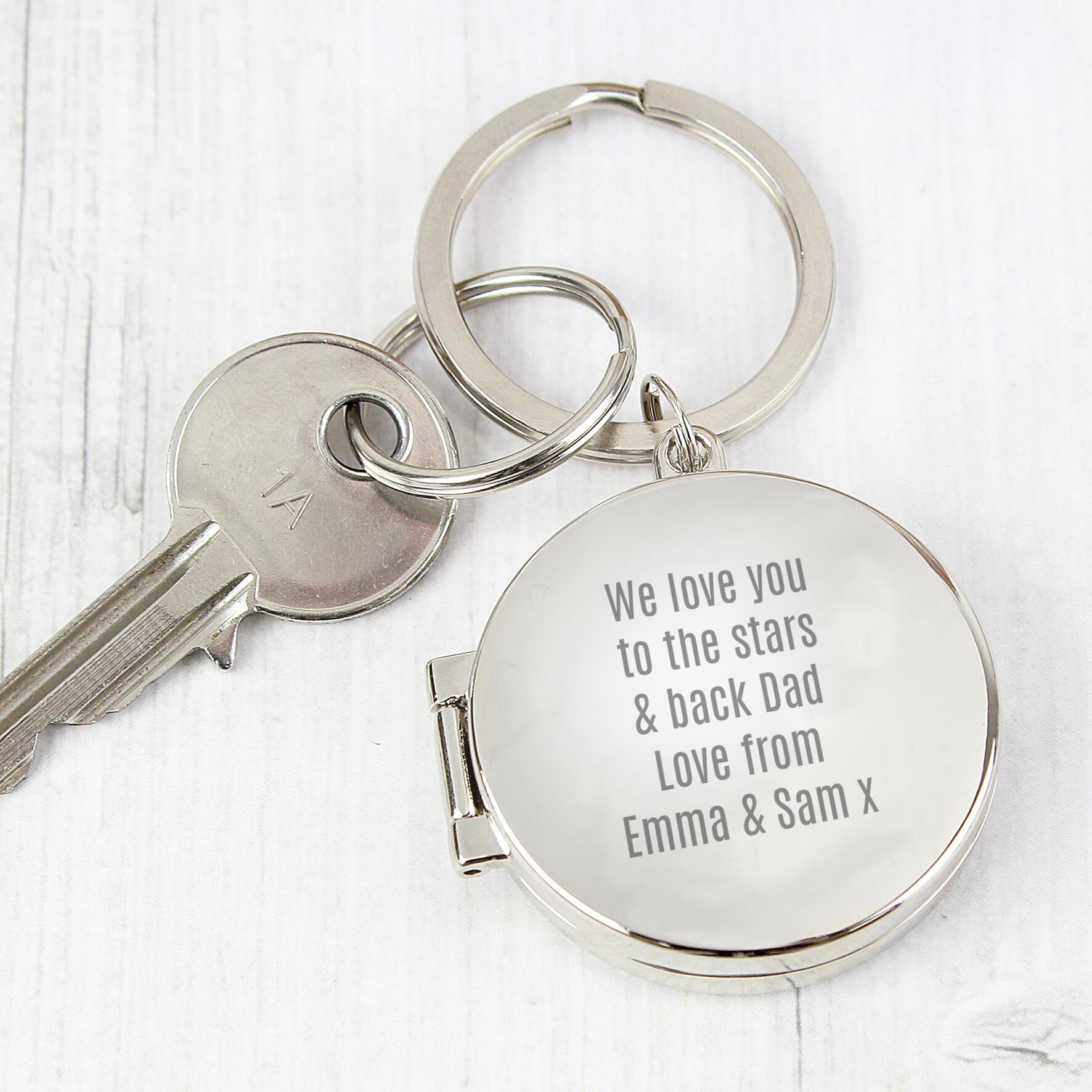 Personalised Silver Keyring Locket GiftsMart.co.uk