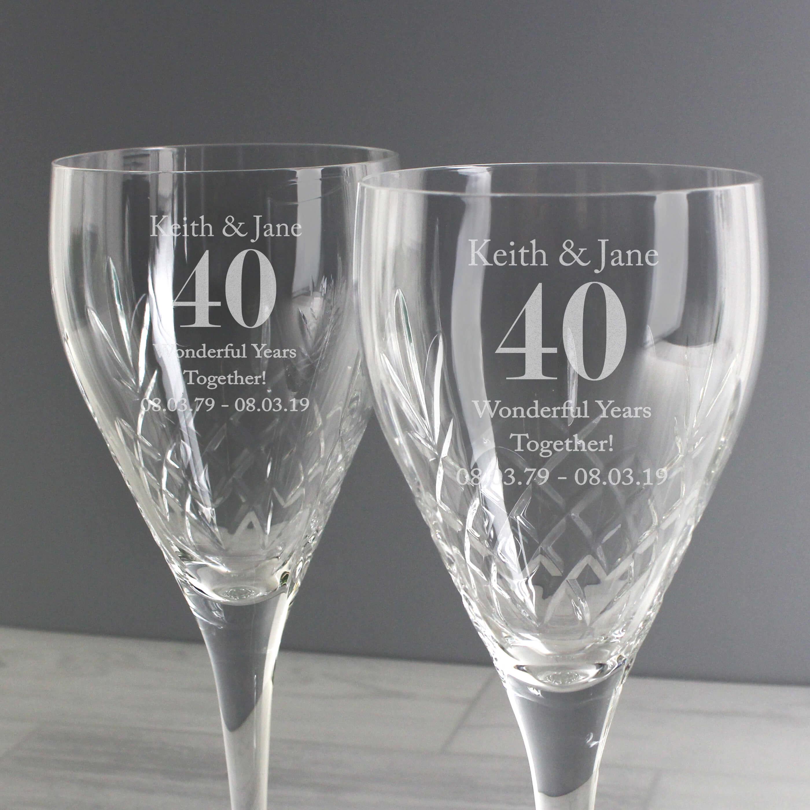 Anniversary Personalised Crystal Wine Glasses Uk 9198