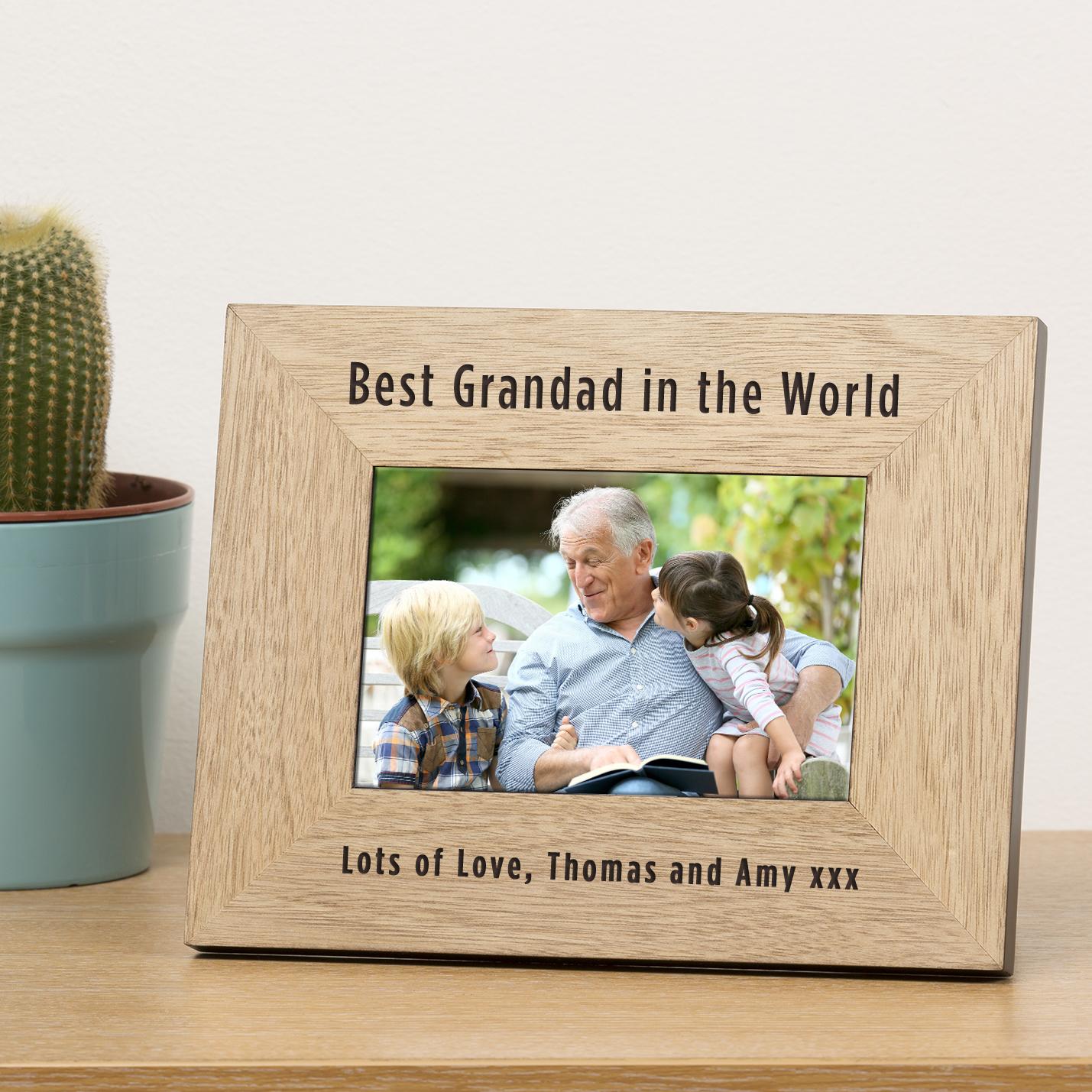 Personalised Best In The World Oak Finish Photo Frame GiftsMart
