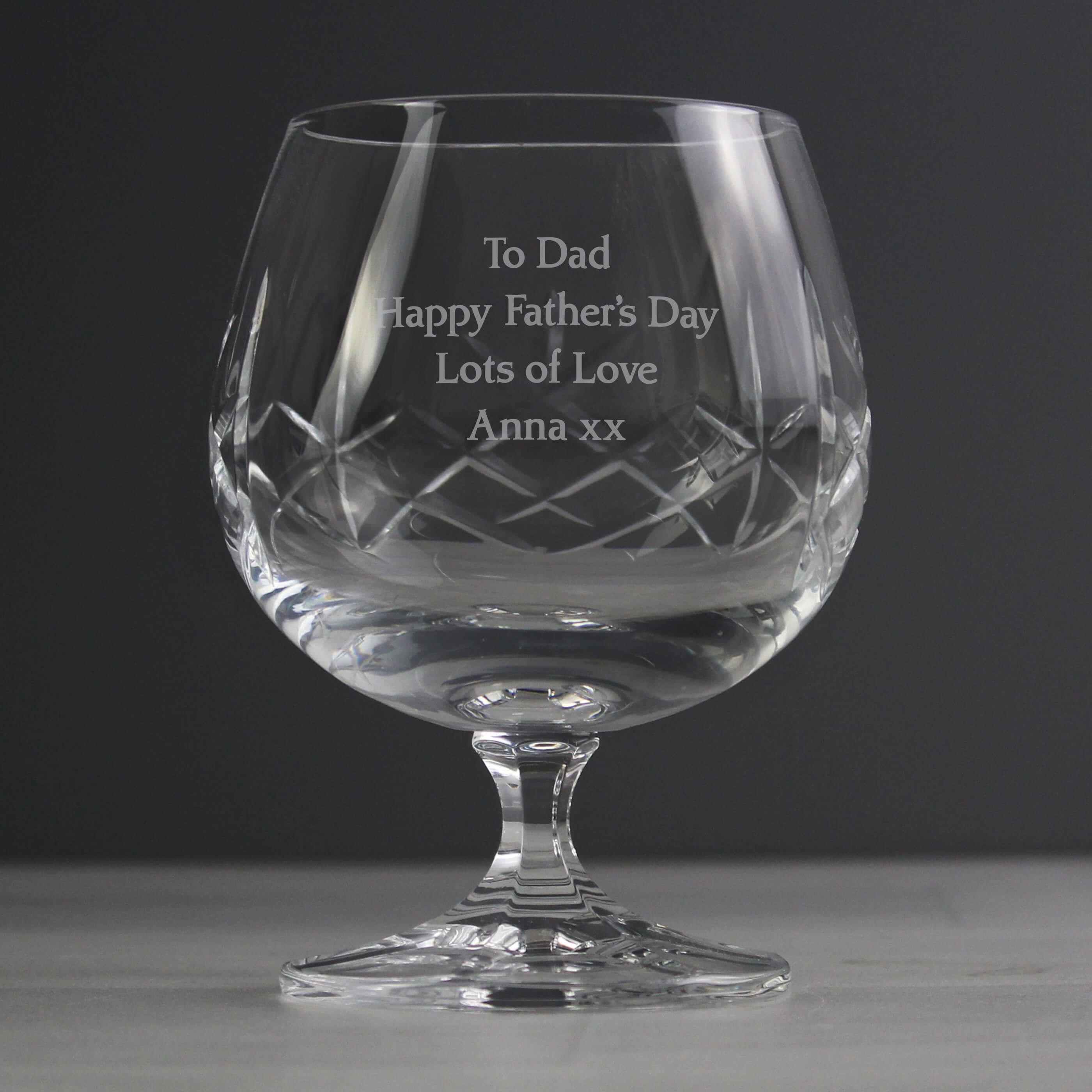 Personalised Cut Crystal Small Brandy Glass GiftsMart