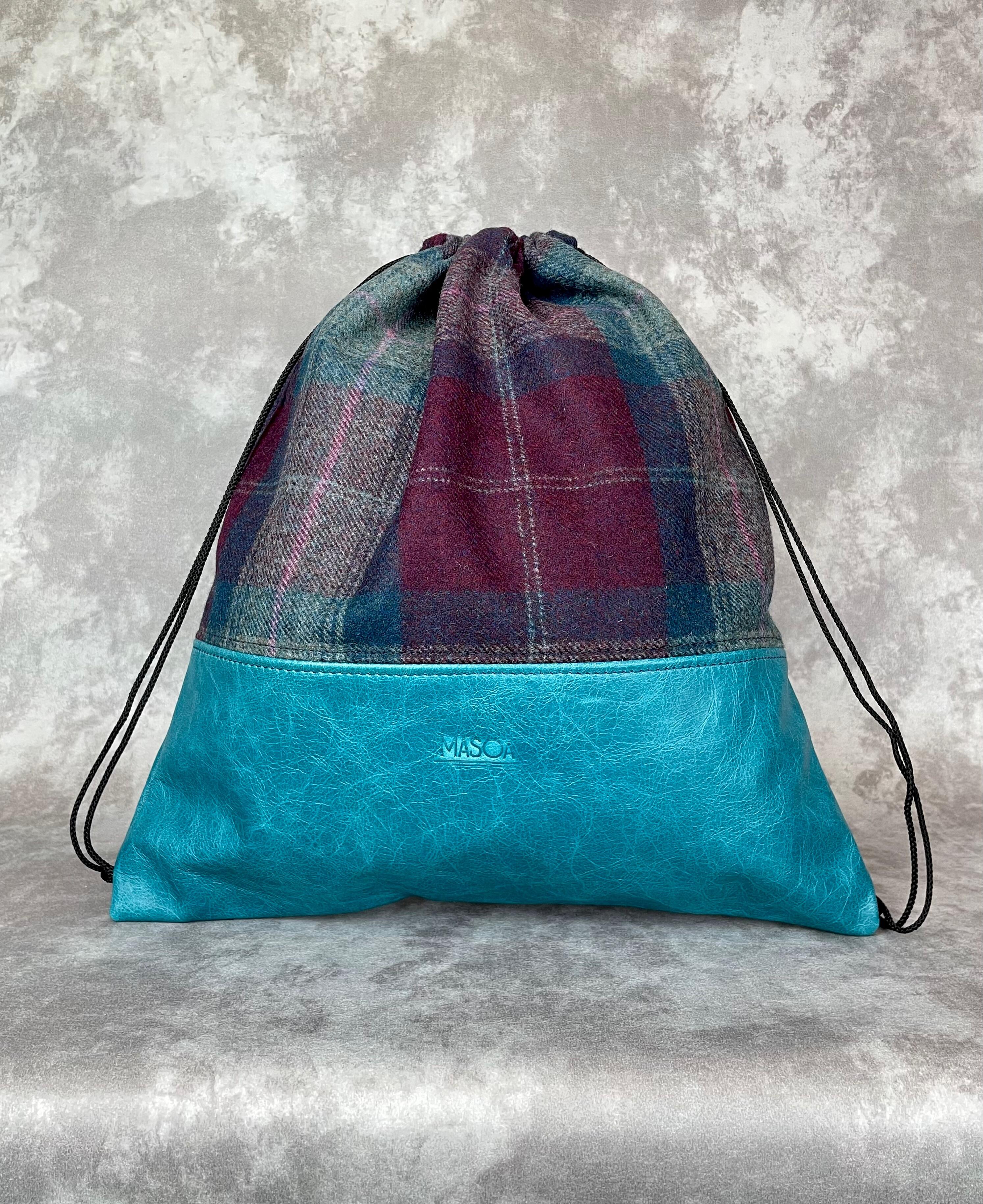 Soft leather drawstring clearance bag