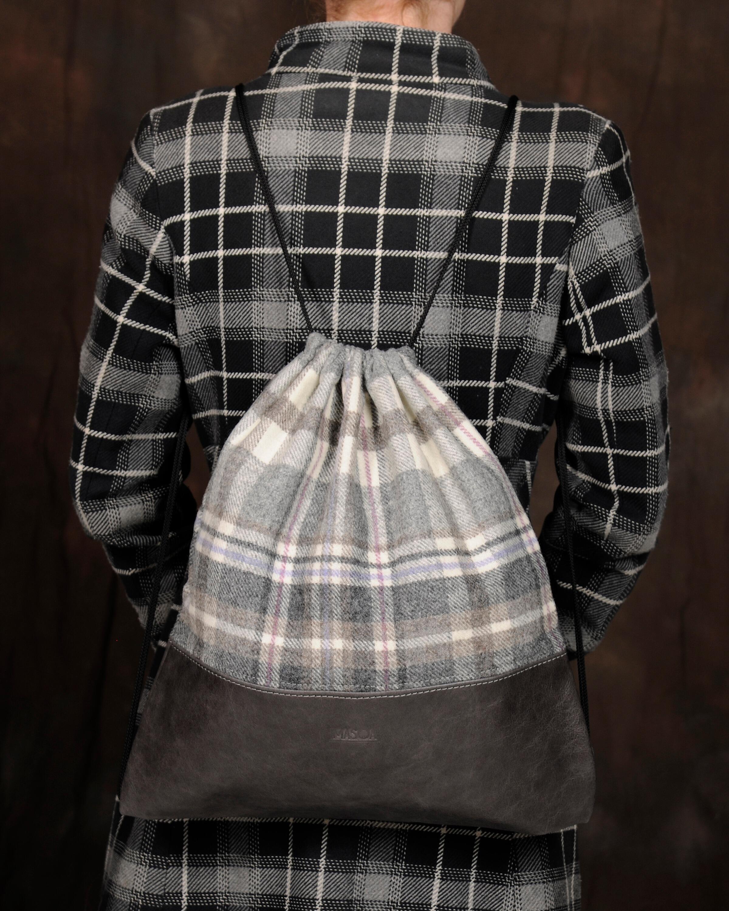 Drawstring Slouch Backpack Leather Drawstring Bag