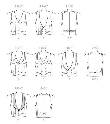 Pattern - Butterick - Costume - Making History - Mens Waistcoats, (B6339),  each