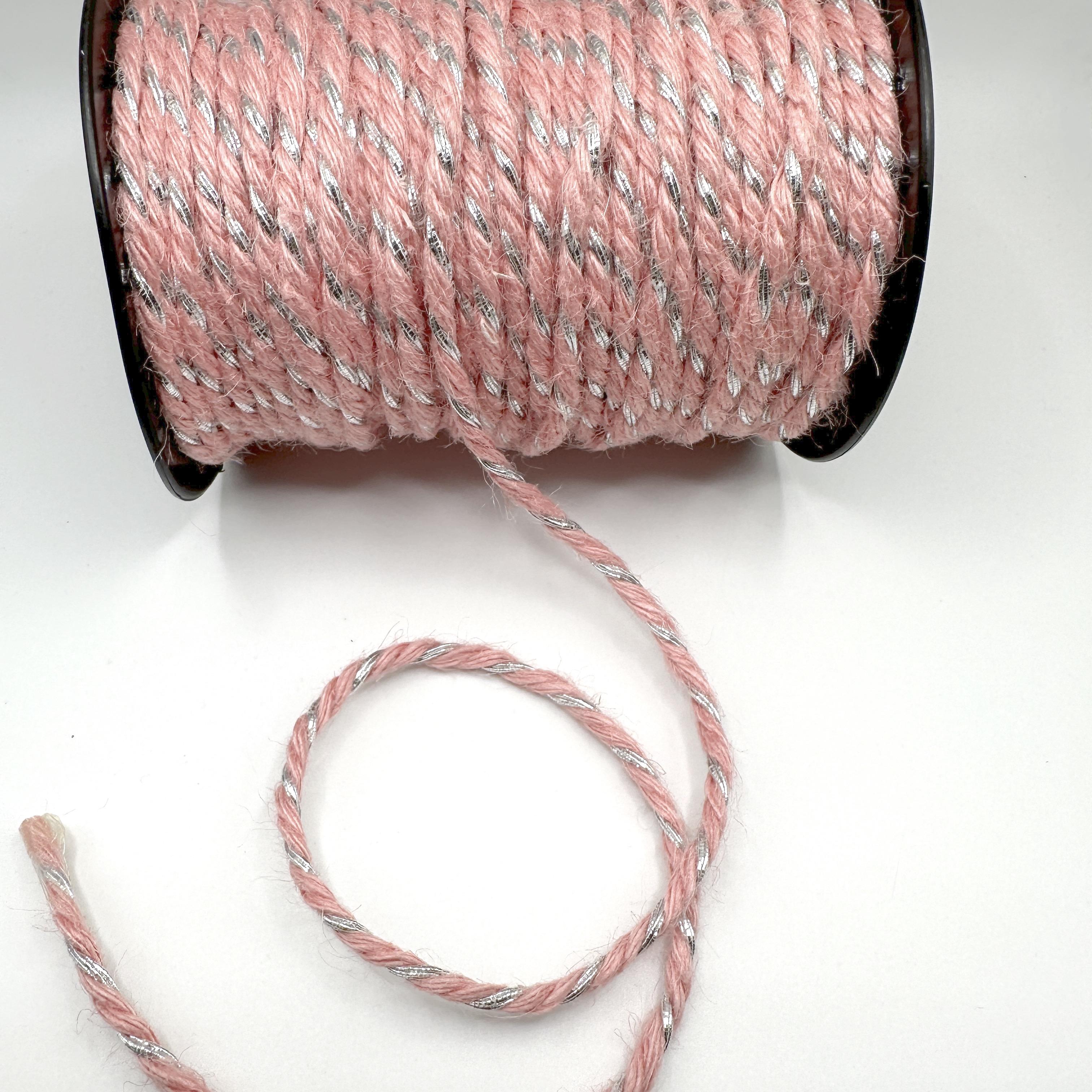 Trims - Cord - 5mm Twist Rope (552) - Jute & polyester, PINK