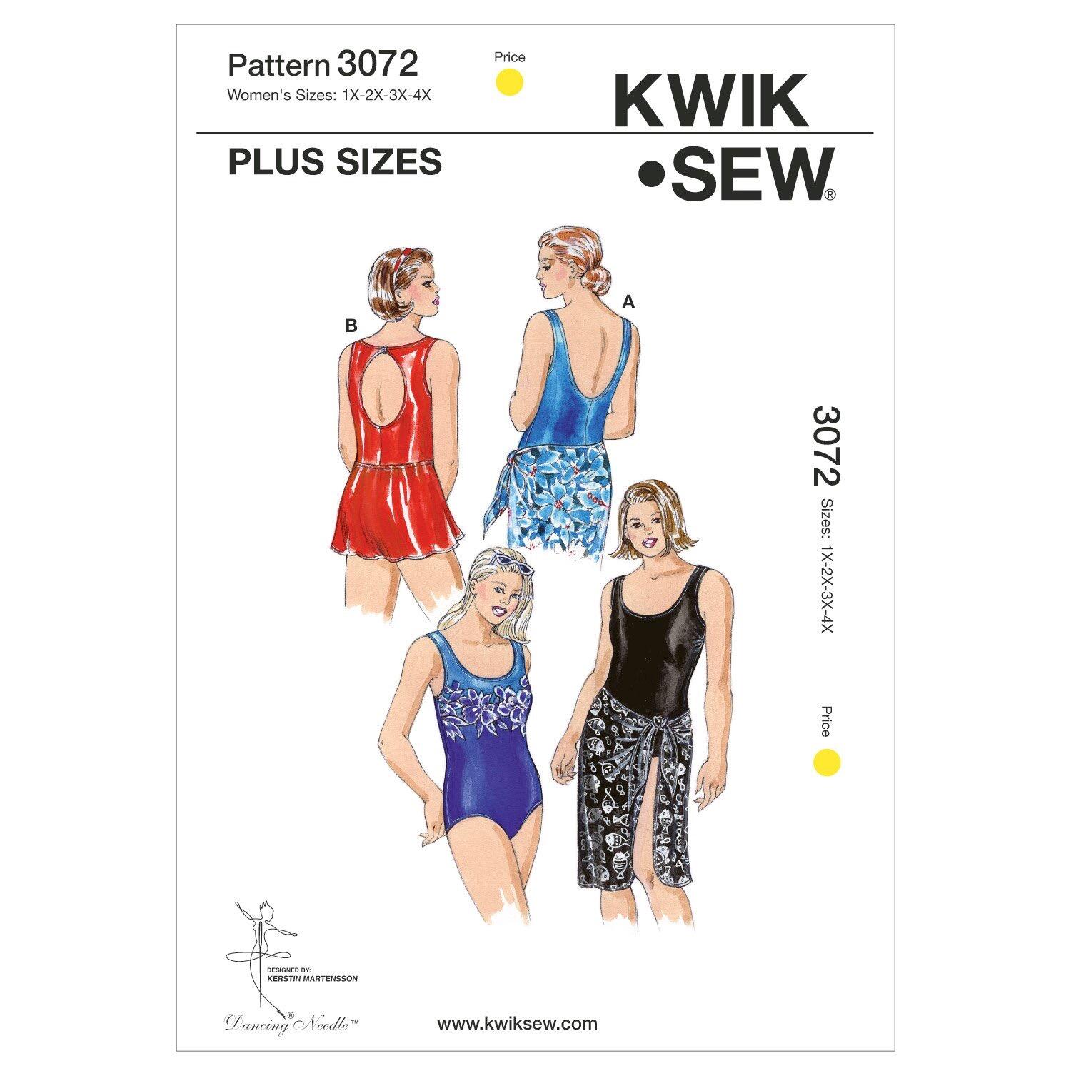 OUT OF PRINT - Pattern - Kwik Sew - Plus sizes - Swimsuits, Skirt