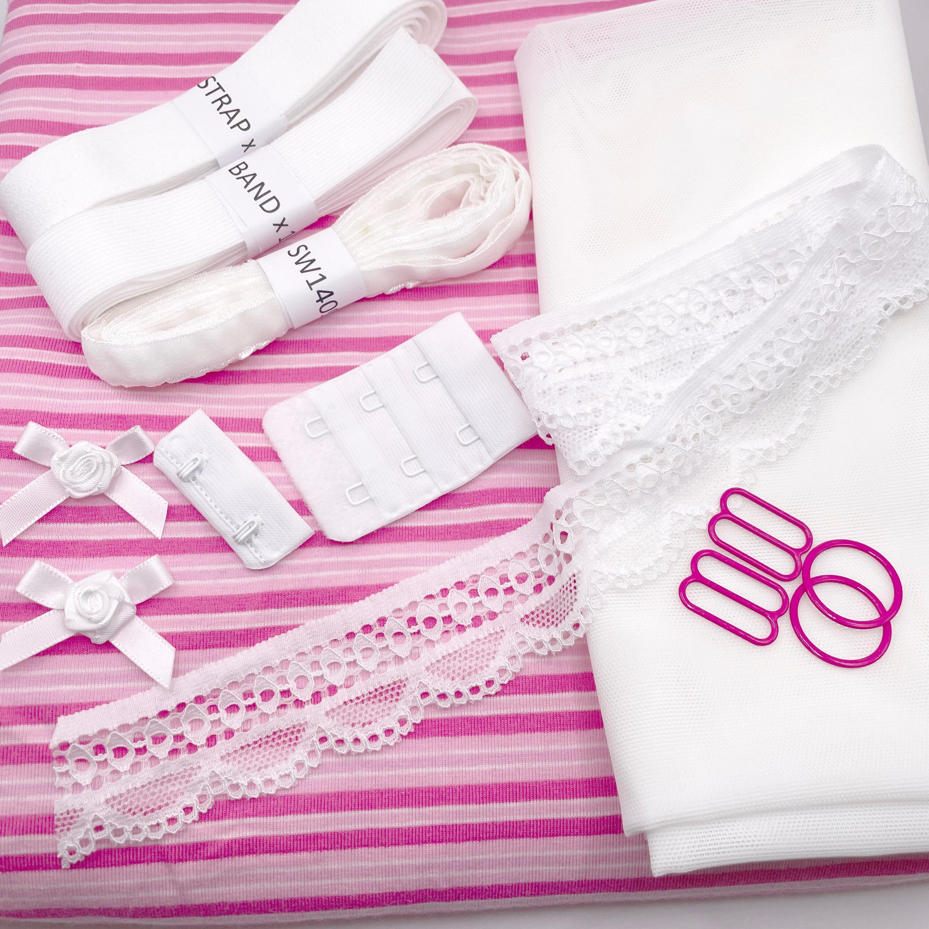 Kit - WHITE/BLACK/MULTI - Pop Art Print - 210gsm Stretch Fabric - Bralette /Bikini/Sports/Bra Top etc (e.g, Roxie) - per kit