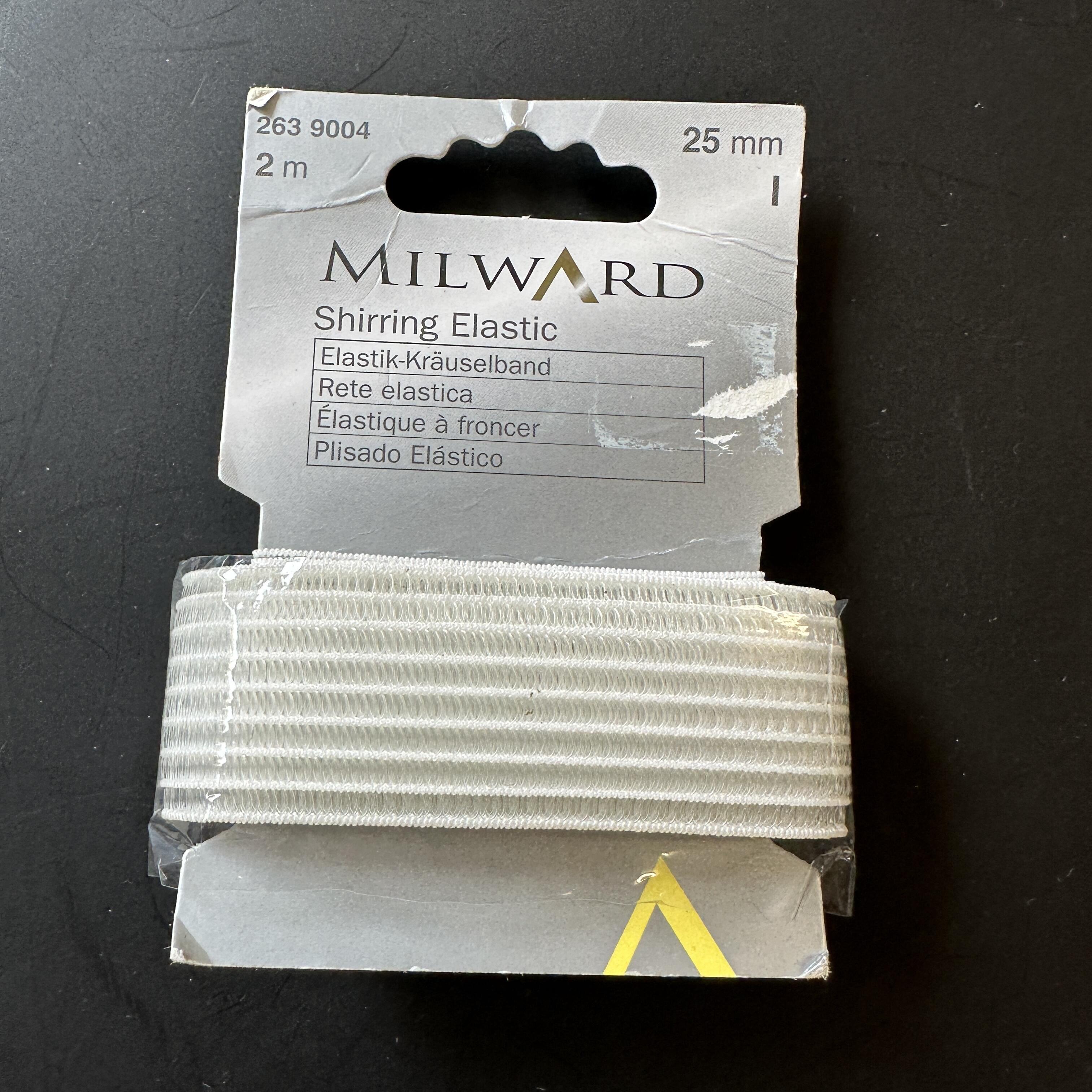Shirring Elastic - for Smocking/Shirring - Wide widths, WHITE