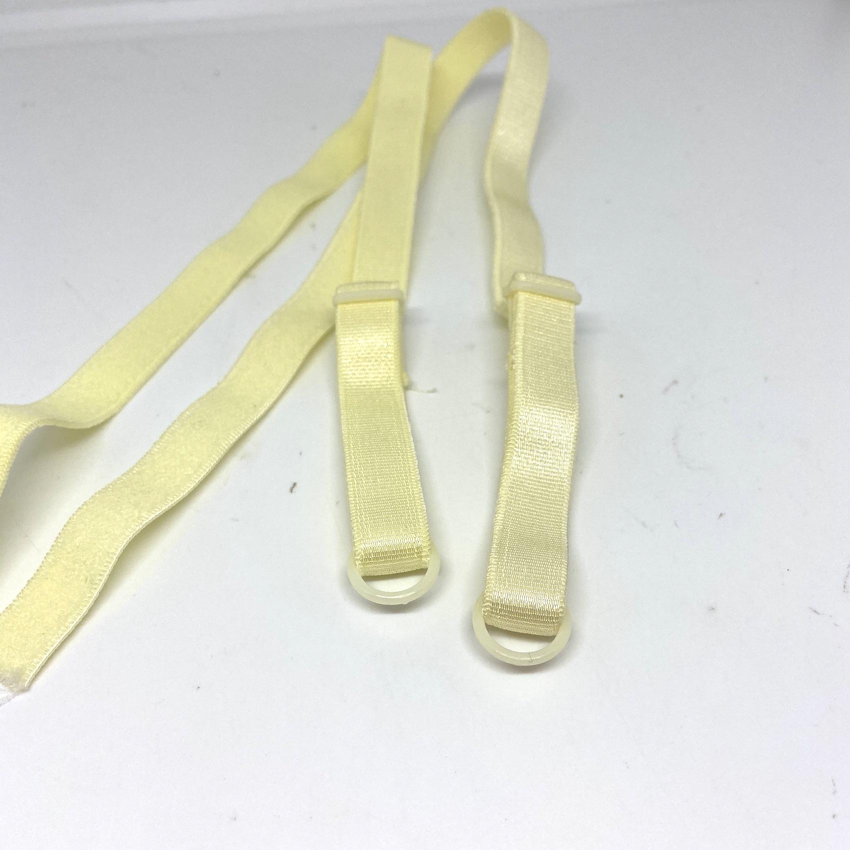 Bra Straps - Sew on - Full Length, 42cm long- 11mm - LEMON (light yellow),  per pair