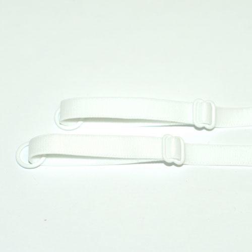 Bra Straps - Sew on - Full length (42cm) - Plain Edge Sheen Strap, with  Plush Back, Plastic Fittings - 10mm - WHITE