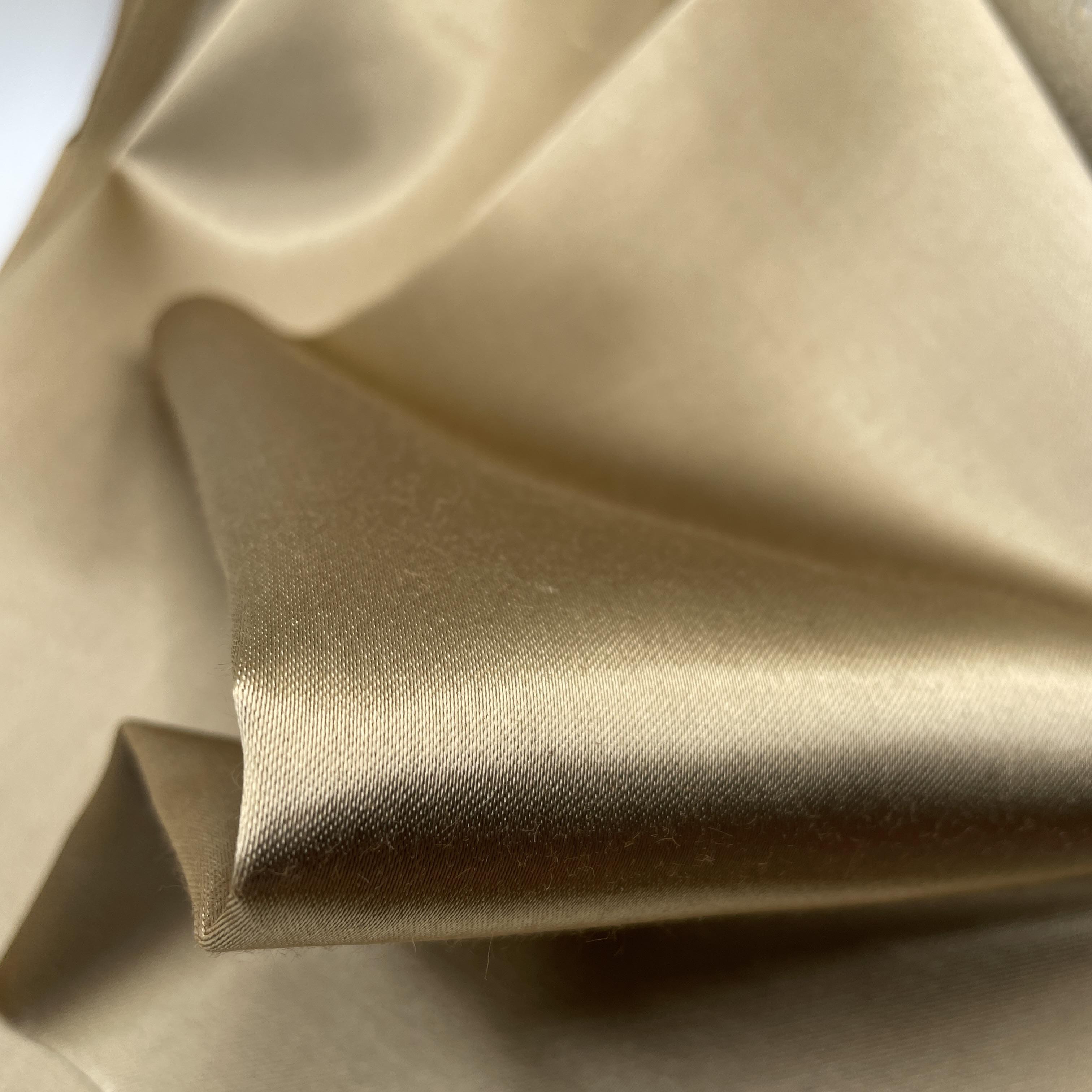 Corsetry Coutil Fabric - SATIN - Soft cotton backed - GOLD - 118cm wide,  per metre