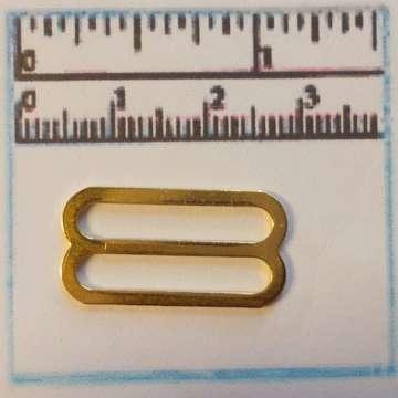 Bra/Suspender Fittings - 20mm GOLD plated Metal SLIDER, each