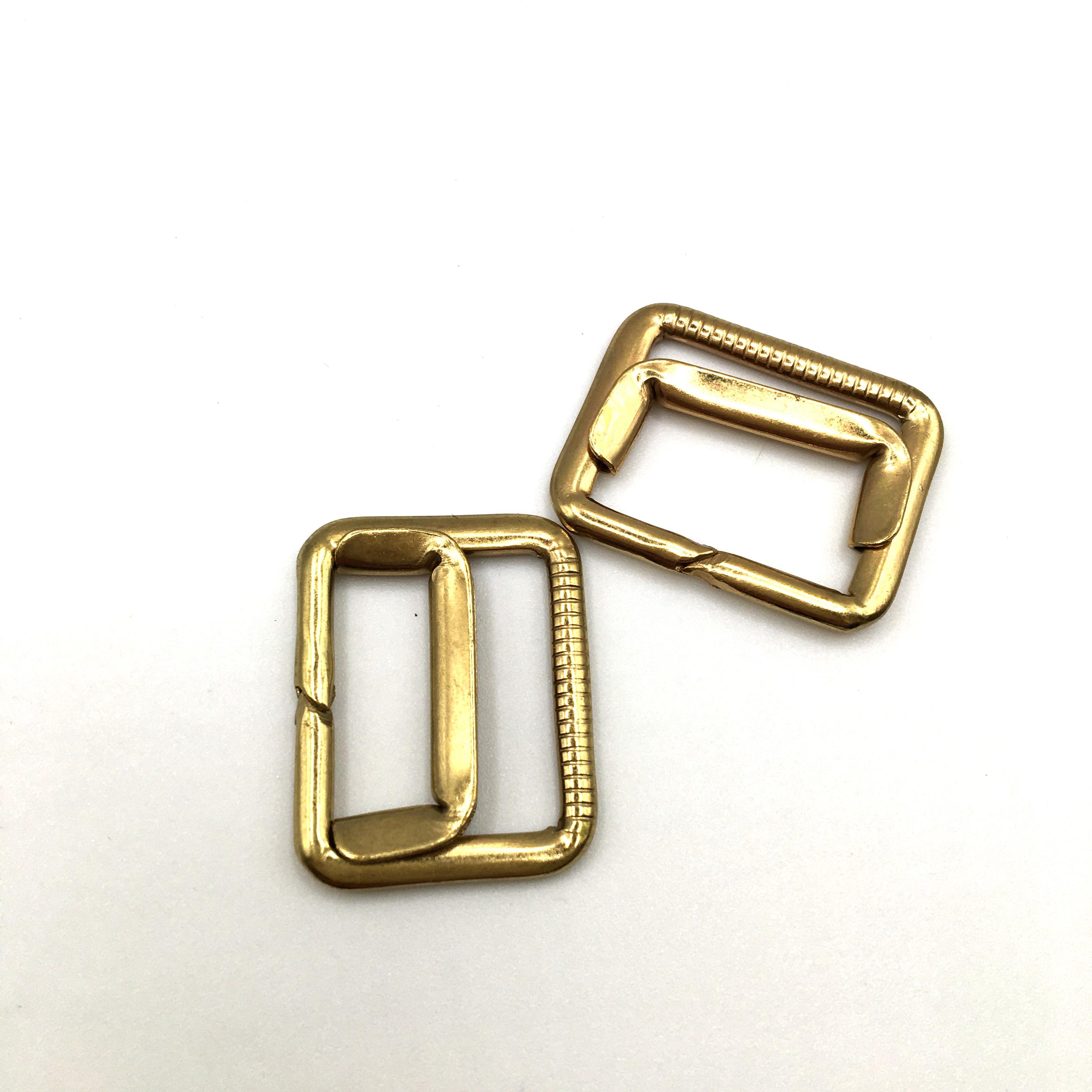 Buckle with sliding bar - Metal, 20mm internal (strap size) - Old GOLD ...