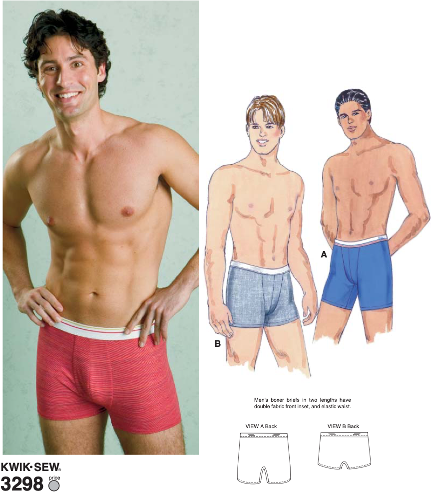 OUT OF PRINT - Pattern - Kwik Sew - Mens Boxer shorts Briefs