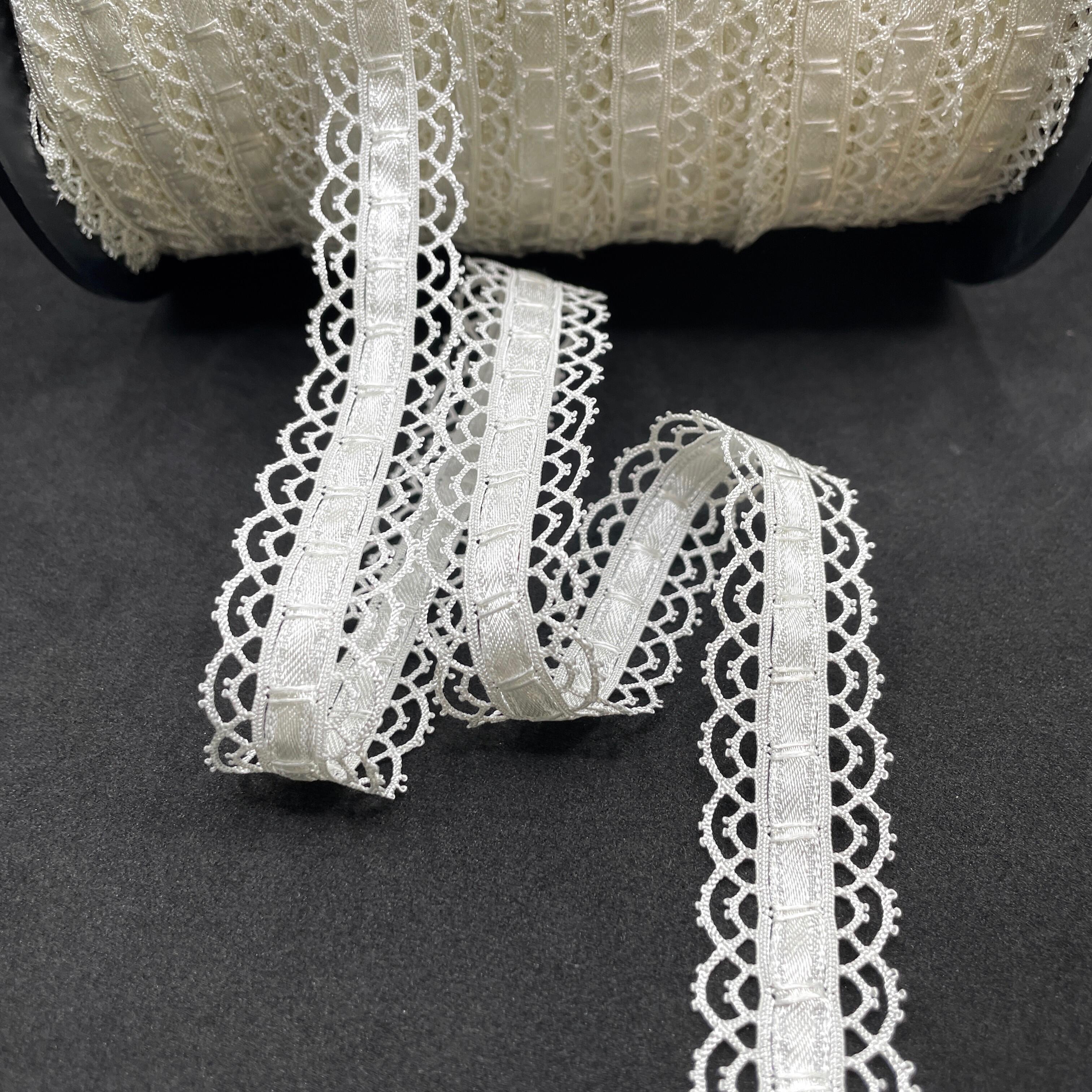 Trim - Non stretch - Designer Guipure look, Ribbon Lace (10541) - 22mm  IVORY, per metre