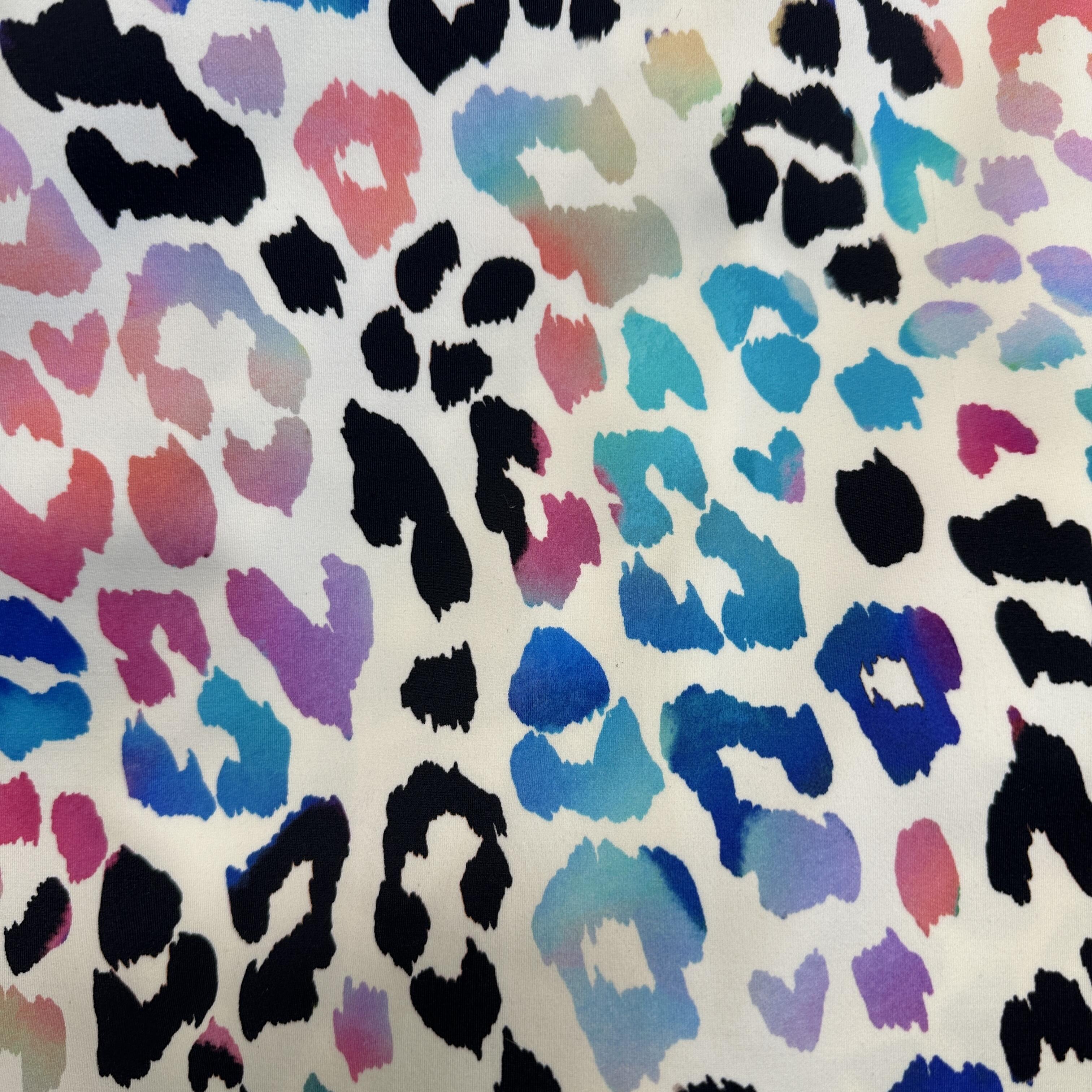 Swimwear Bra Liner/Cup Fabric Laminated Polyamide Elastane (250gsm)  Party Bay Print Ivory/Multi