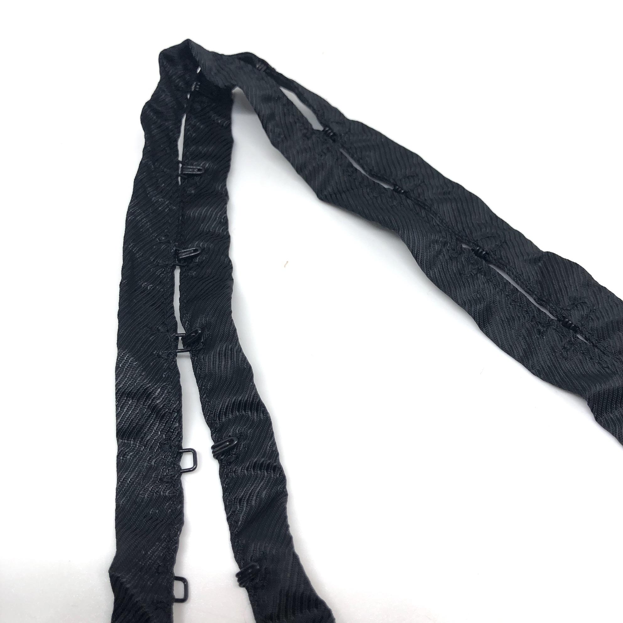 Bra Hook and Eye Tape - Nylon - Single - 25mm BLACK (Black fittings), per  metre (both sides)