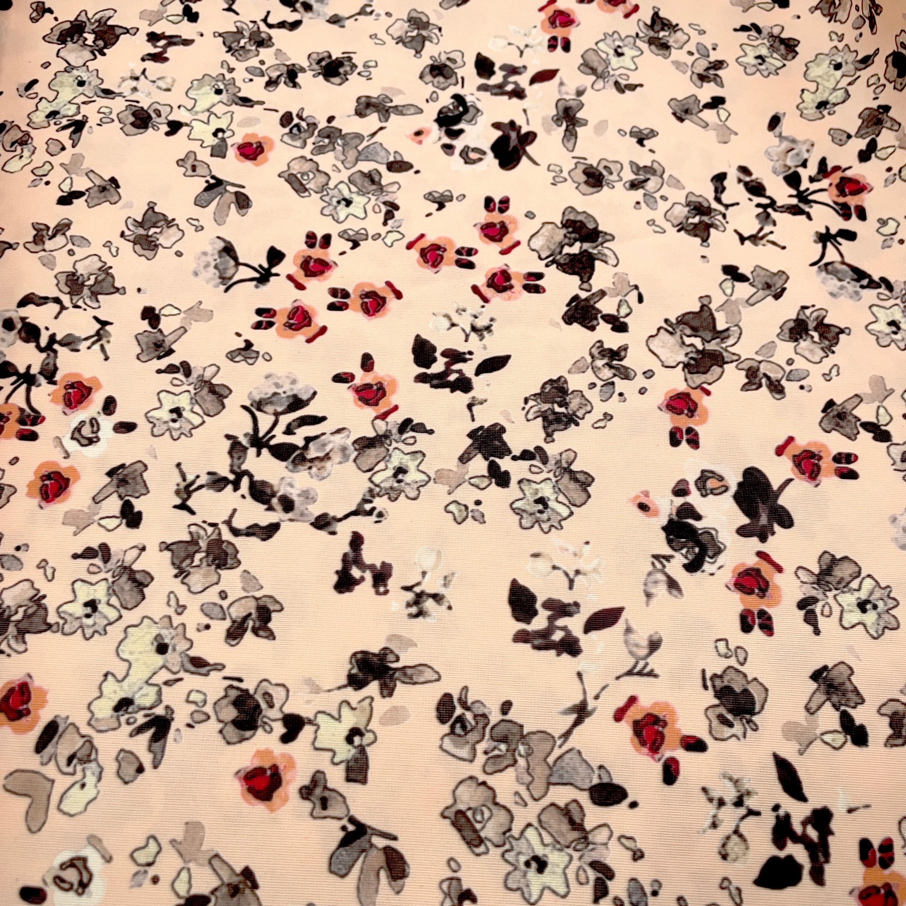 BLACK Multi embroidered Allover Floral Tulle Fabric (Forster Rohner 4240R)  - Rigid (non-stretch)