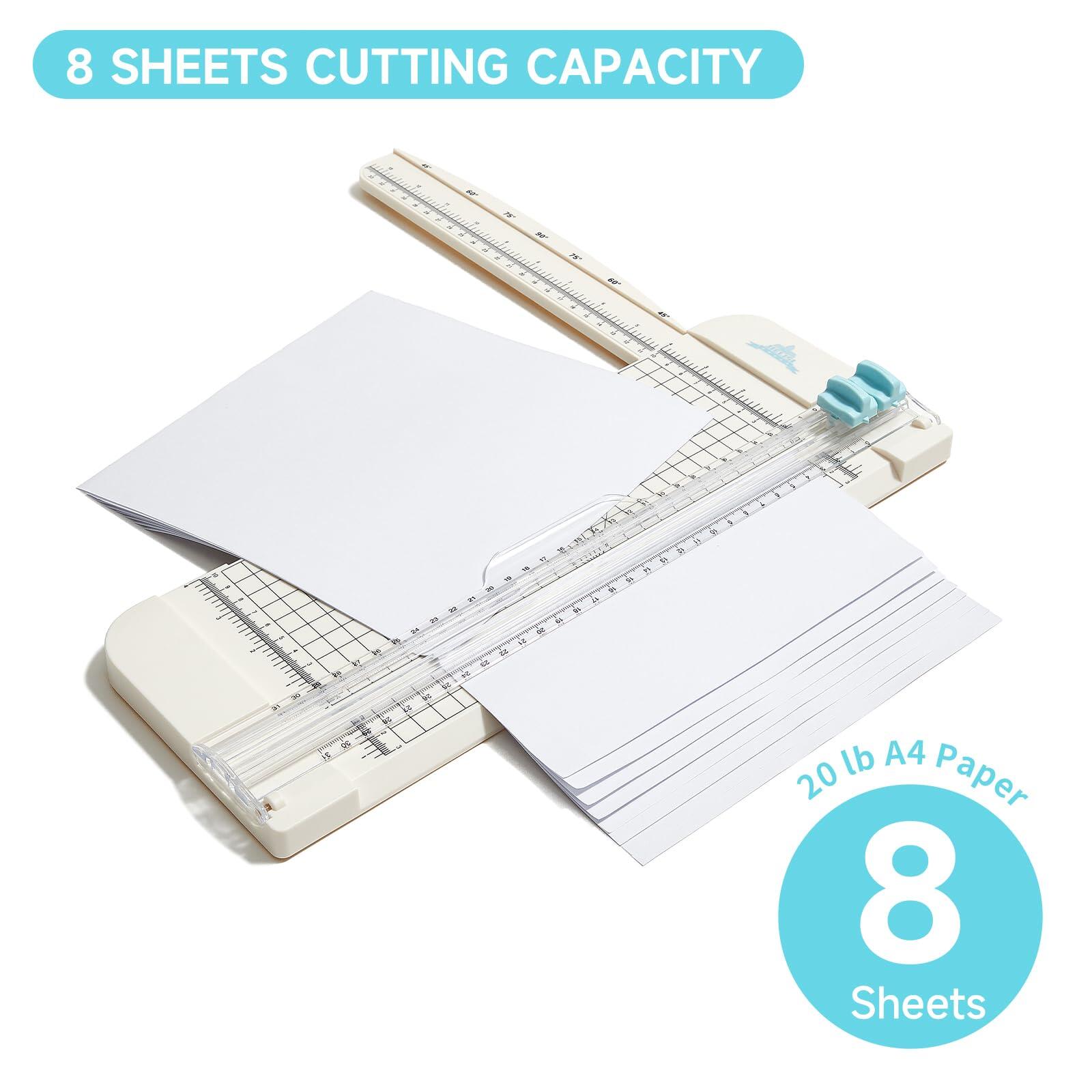 JIELISI 12-Inch A4 Paper Cutter & Trimmer – White – Safety Guard