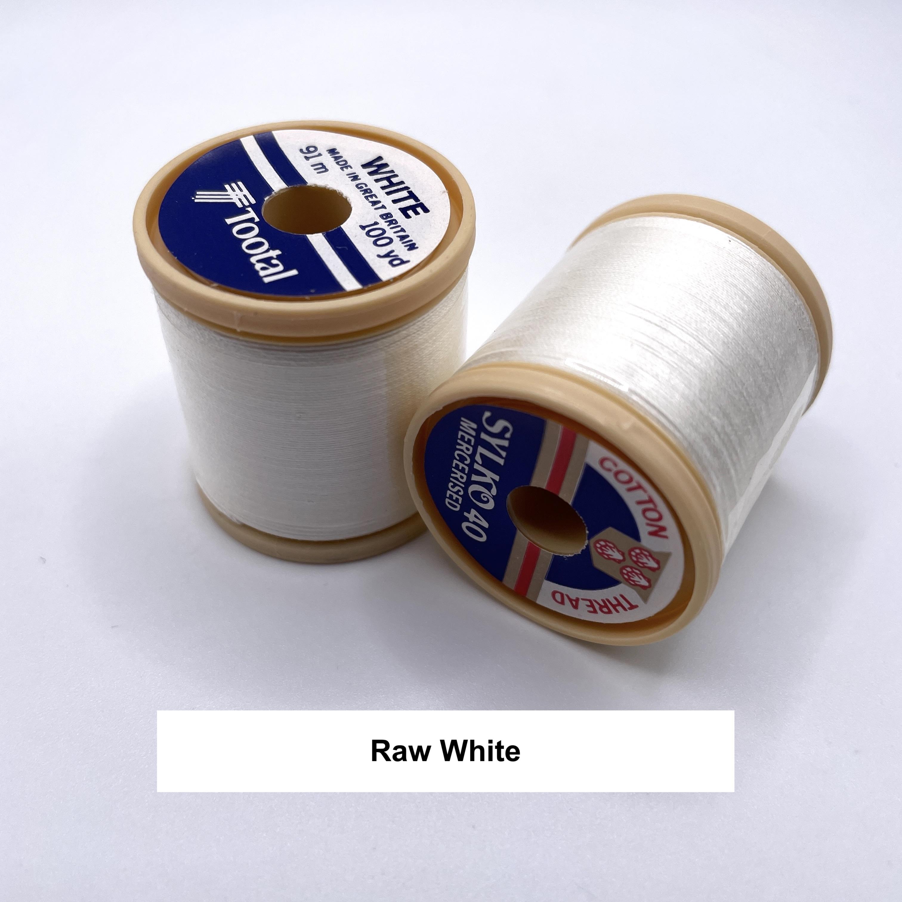 Thread - Sylko 40 mercerised cotton - 100 yards, White, per reel