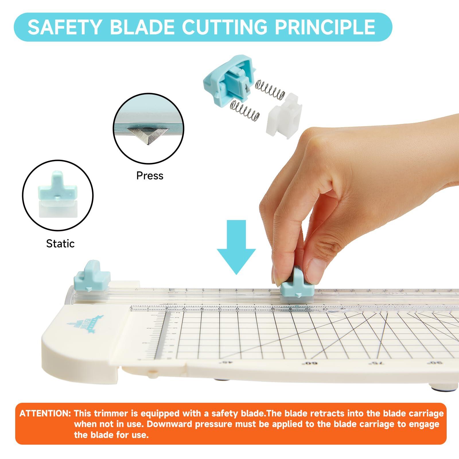 JIELISI 12-Inch A4 Paper Cutter & Trimmer – White – Safety Guard