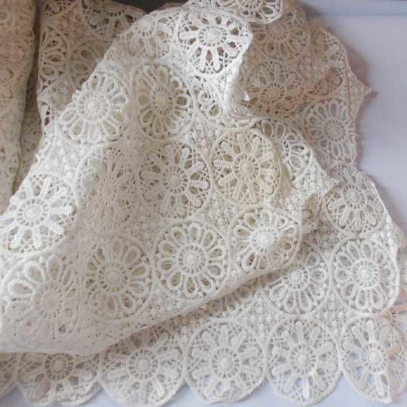 White crochet on sale lace fabric