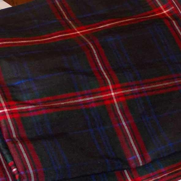 Silk Dupion Plaids Tartan - Red and Black