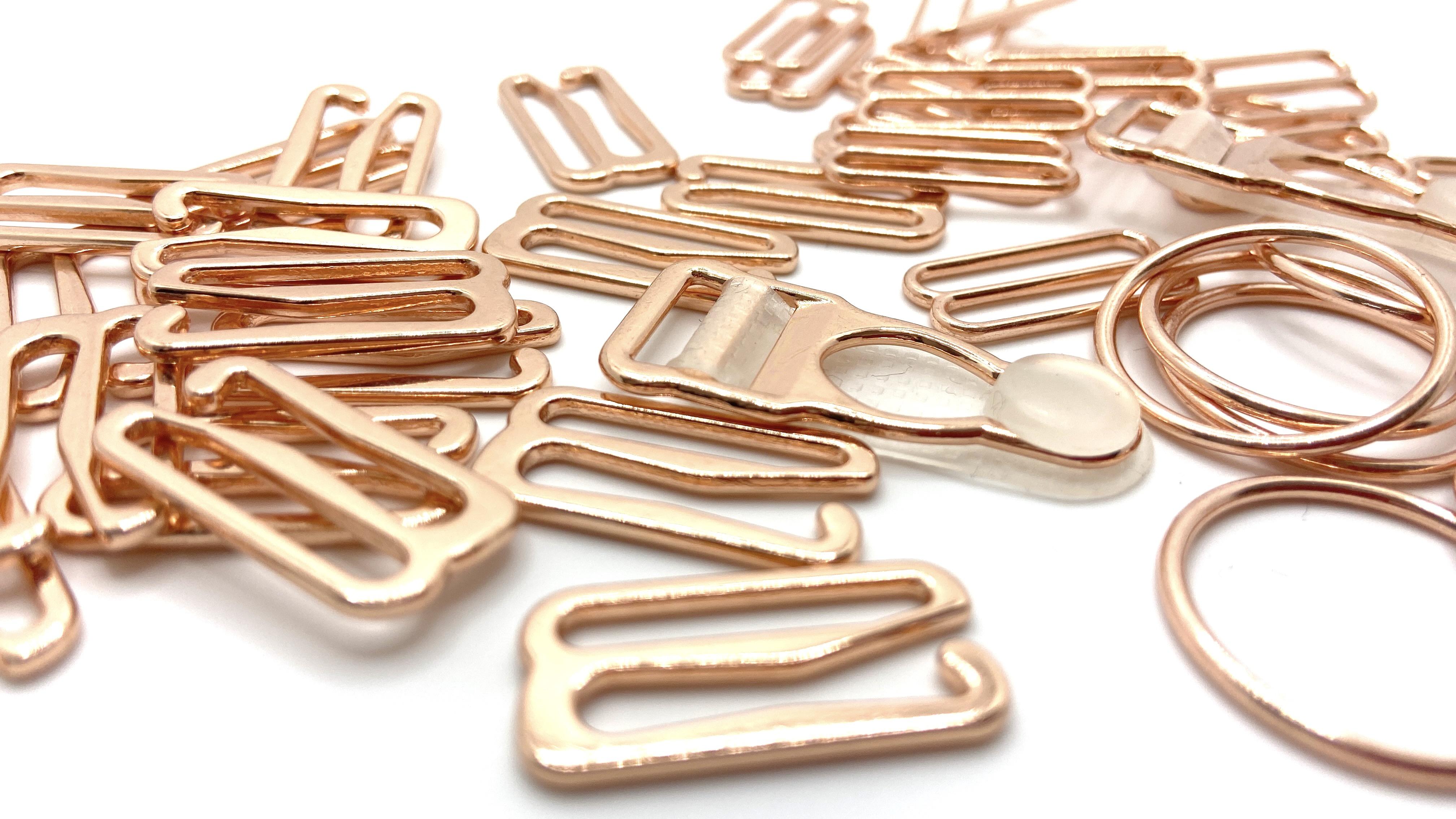 Round profile Rose Gold Shiny Metal Findings for bra making