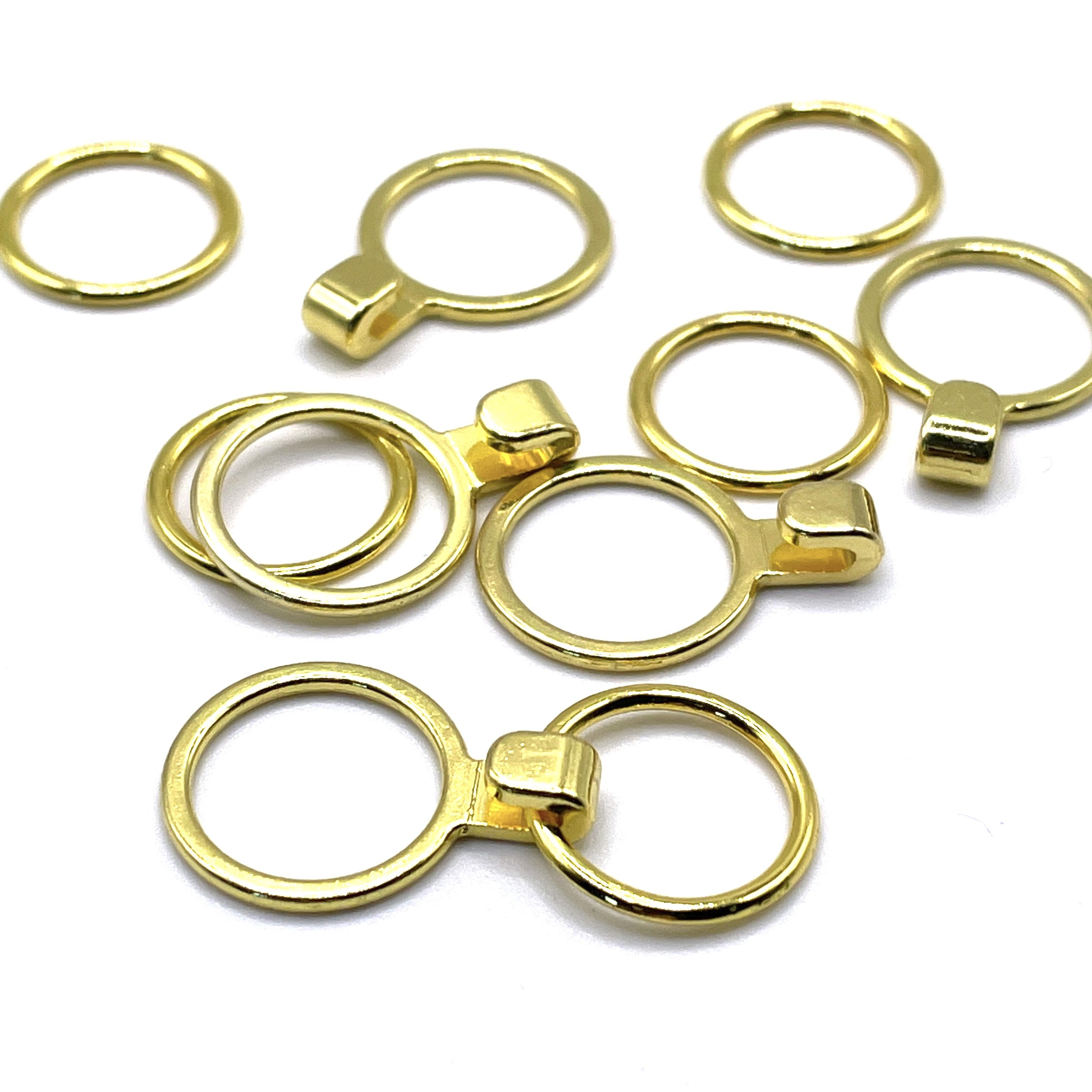 Bra/Suspender Fittings - 12mm BRIGHT GOLD Colour Metal HOOK & RING SET