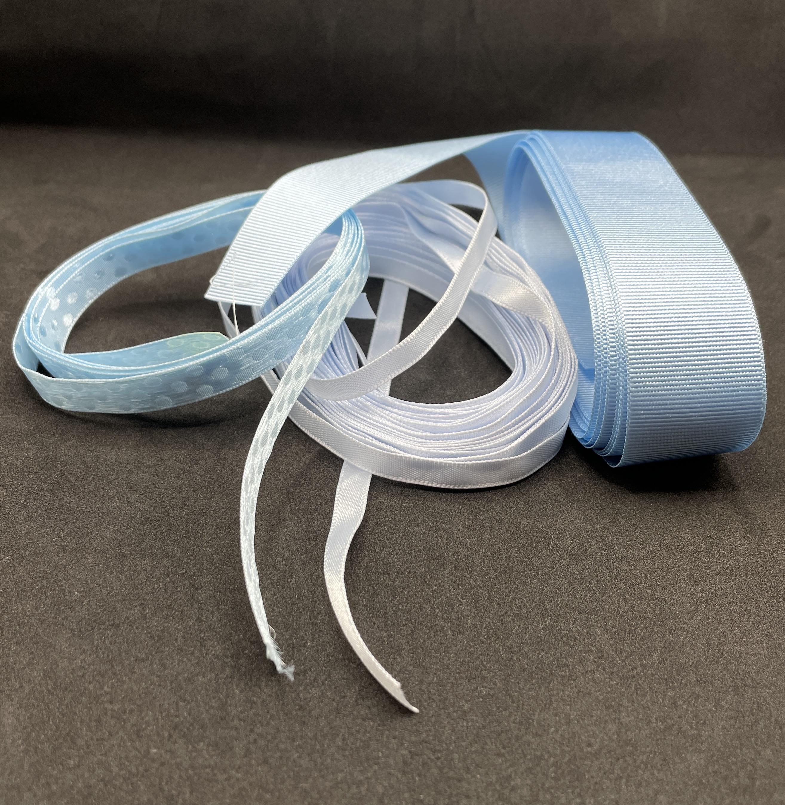 Light Blue Riboon Trims - CLEARANCE BUNDLE - Various Ribbon, 100% polyester, Light BLUE ...