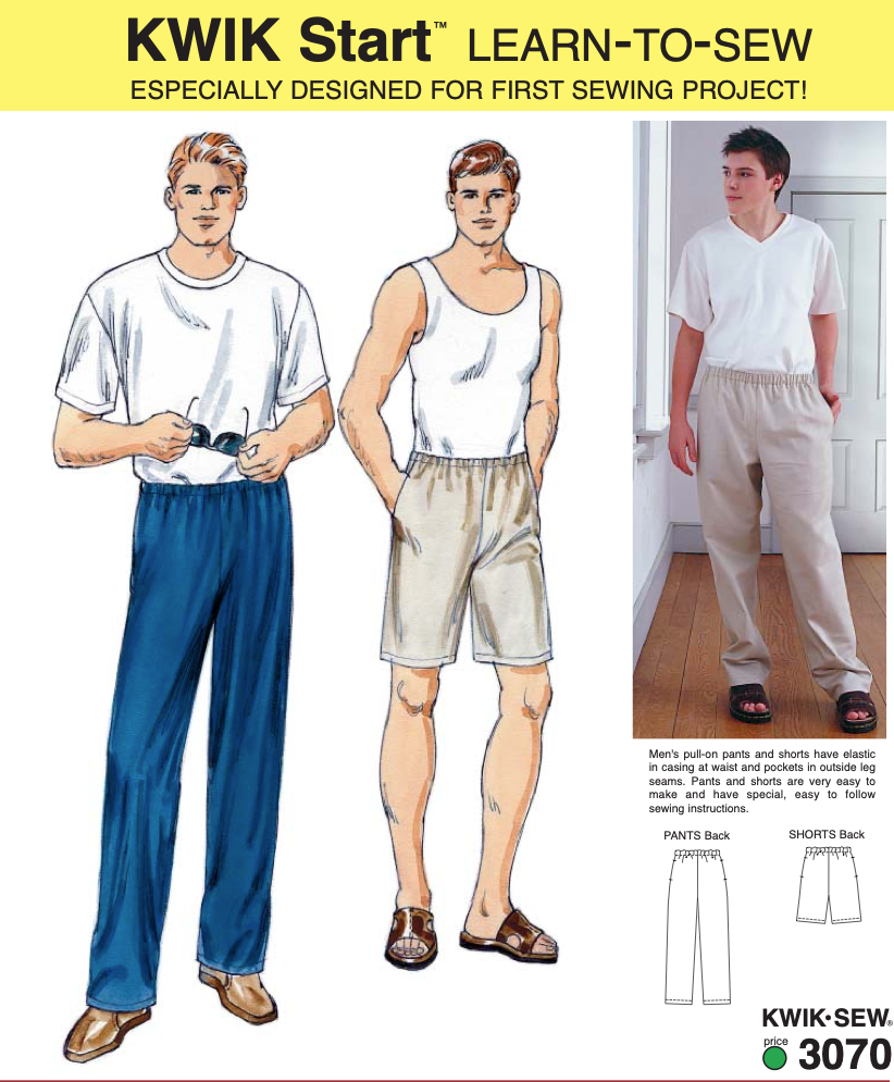 OUT OF PRINT - Pattern - Kwik Sew - Mens lounge pants, pyjama