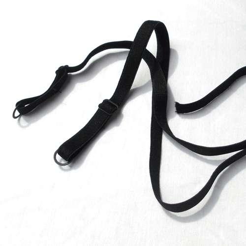 Bra Straps - Hook on - Replacement (42cm) - Looped Edge Sheen Strap, with  Plush Back, Plastic Fittings - 10-14mm - BLACK