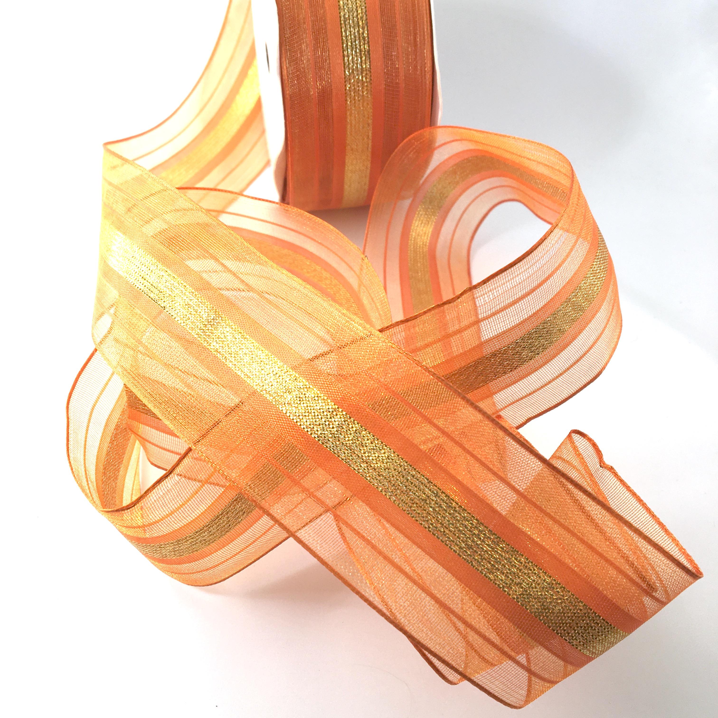 Orange Satin Ribbon Ready Made Double Craft Bows 8.5cm Wide, Select qty