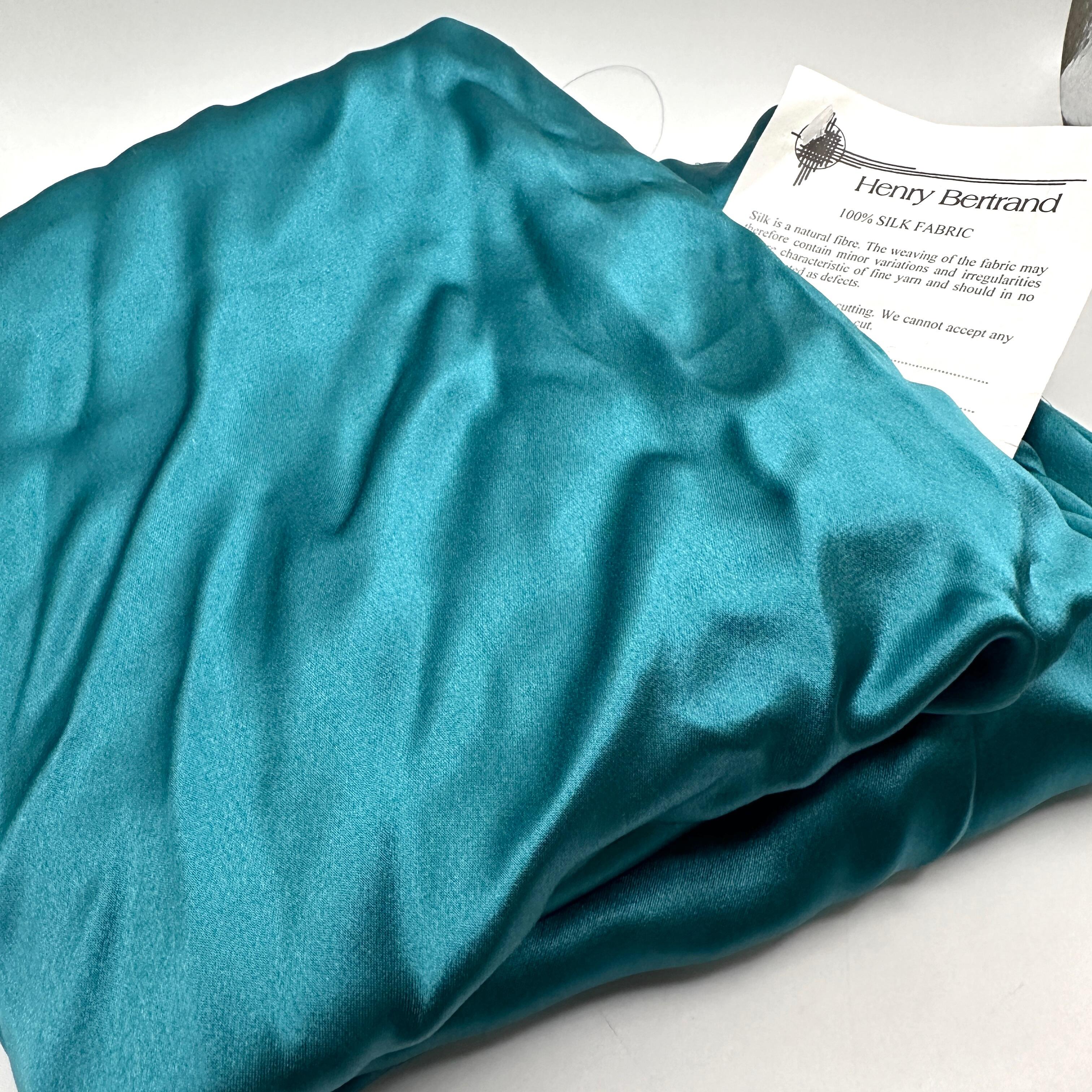 Fabric Lingerie Making Silk Satin 80gsm Non-Stretch  Camisole/Nightdress Plain EMERALD GREEN 135cm wide x 1m ONE OFF