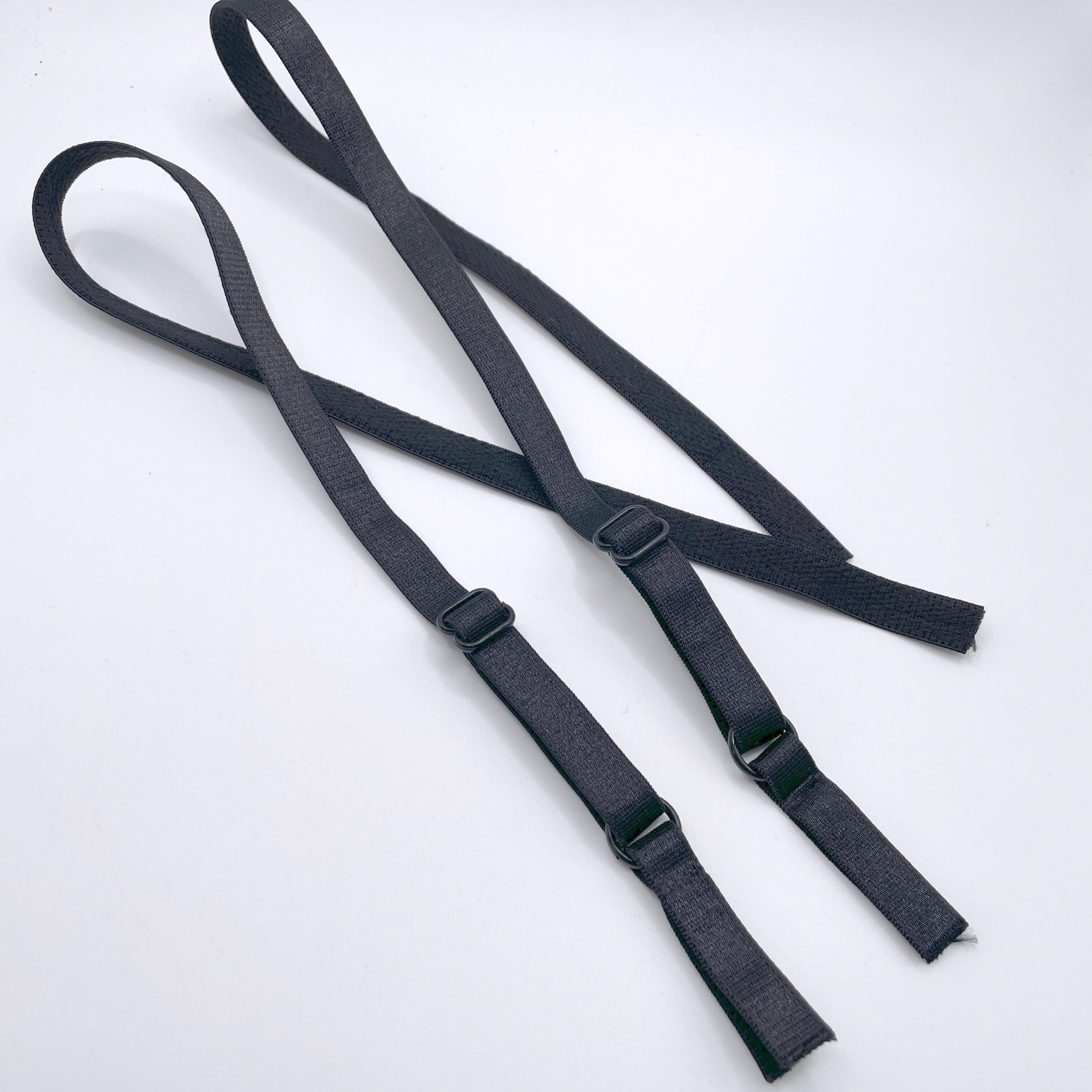Bra Straps - Sew on - Full length (49cm) - Plain Edge Sheen Strap, with  Plush Back, Plastic Fittings - 10mm - BLACK