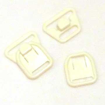 Bra Clasp - Maternity/Nursing - 12/18mm PLASTIC, CLEAR (transparent), per  pair (for one bra)