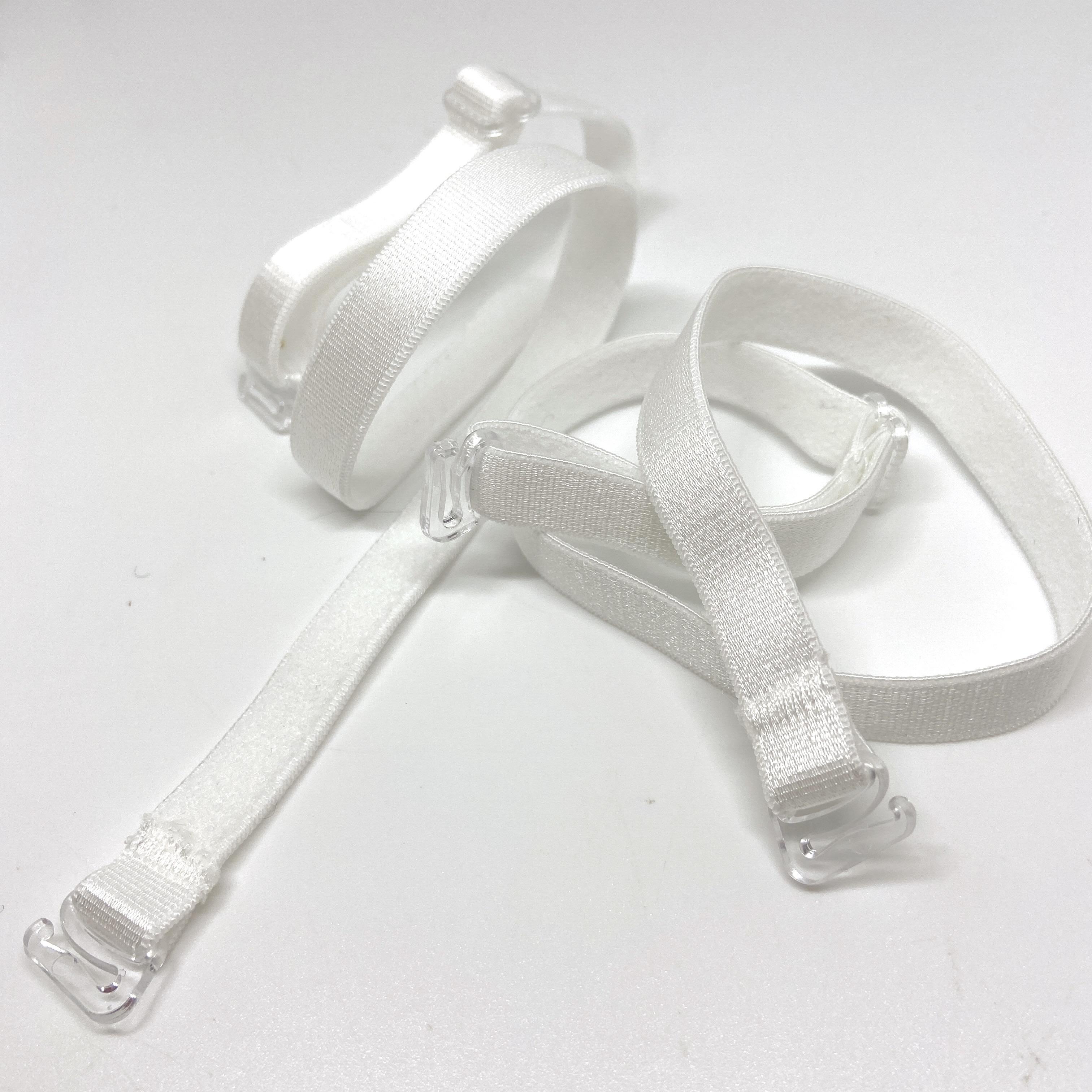 Bra Straps - Hook on - Replacement - 10mm - Metal Hooks, plastic 'Pearl'  Sliders - OFF-WHITE