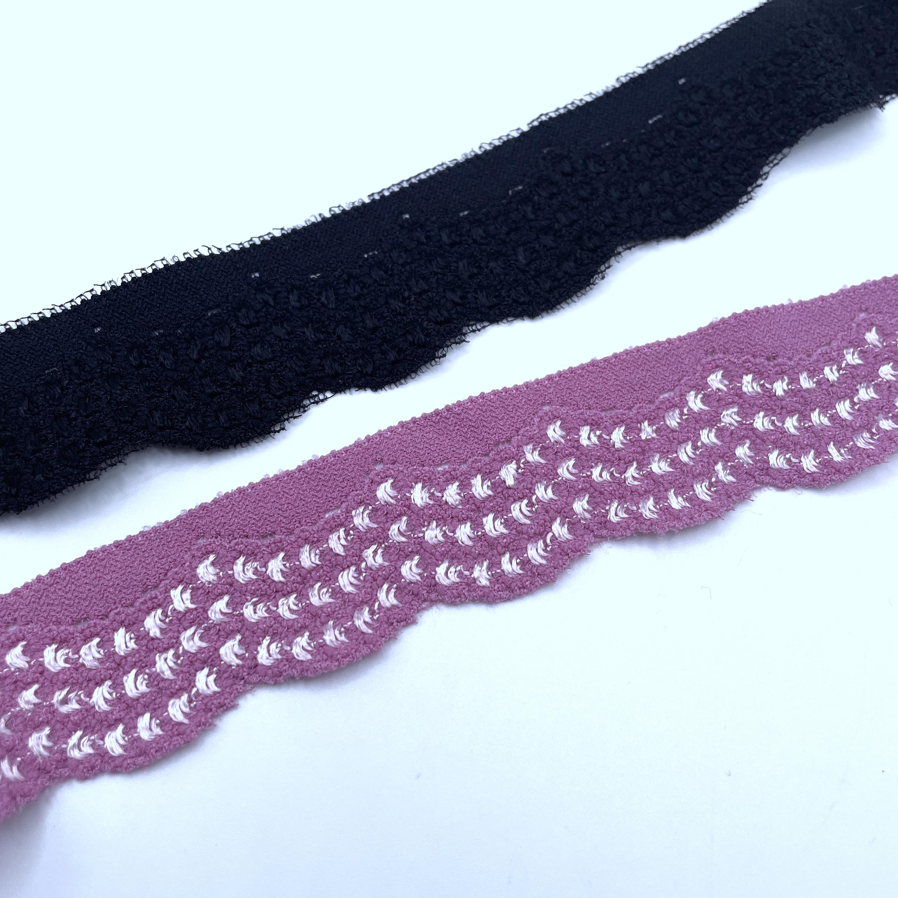 Stretch Lace - straight top/scallop edge - 30mm wide (1 3/16') - 2.5 metre  length Colour Options