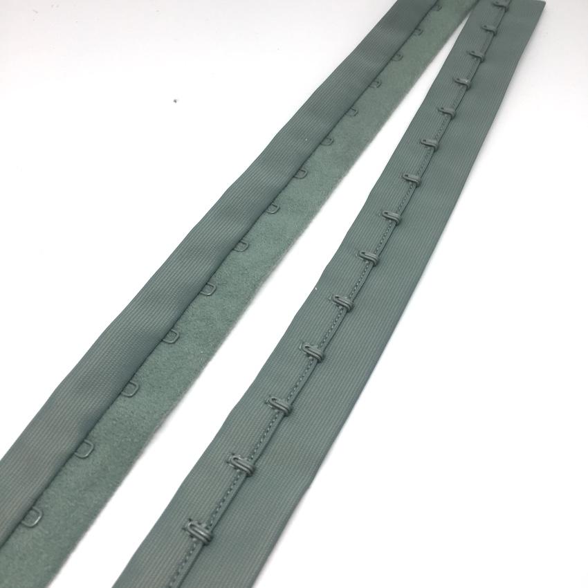 Bra Hook and Eye Tape - Plush Back - Single - 19mm - MERCURY 8012 (green  fittings), per metre (both sides)