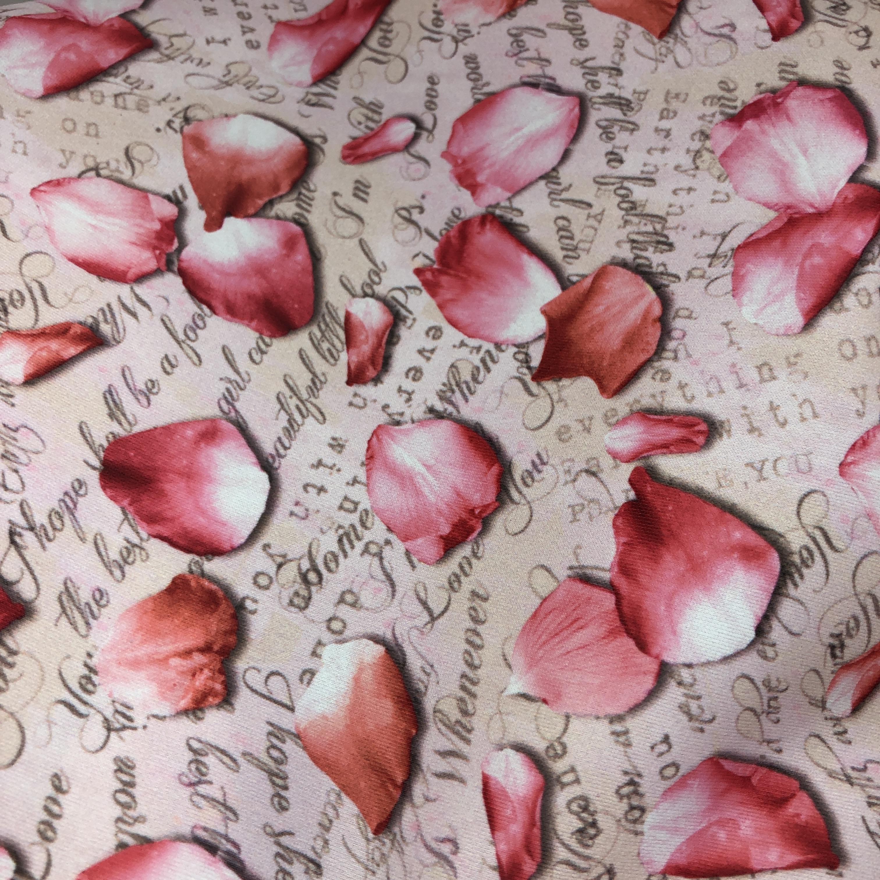 Bra/Lingerie Making - Cup Fabric - Tricot - Duoplex 165gsm - Patterned  Sheen (614) - Love Letters (Petals), PINK/MULTI